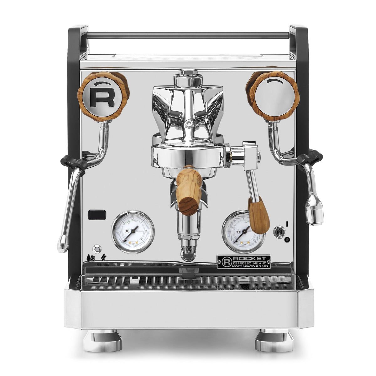 Rocket Espresso Mozzafiato FAST R Espresso Machine – Black / Olive Wood / No Flow Control