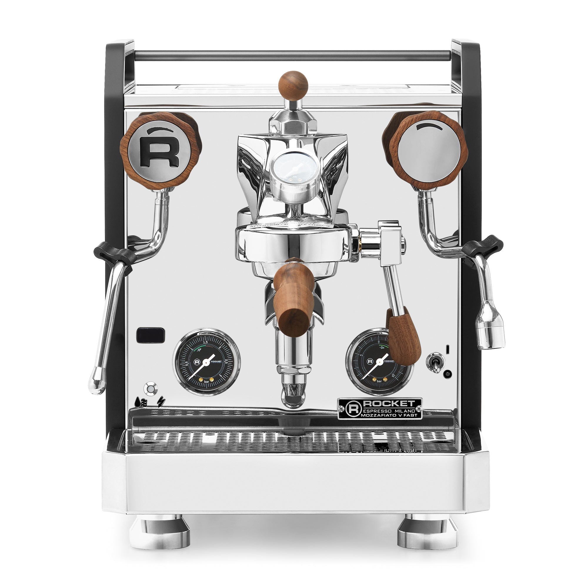 Rocket Espresso Mozzafiato FAST V Espresso Machine – Black / Walnut / Flow Control
