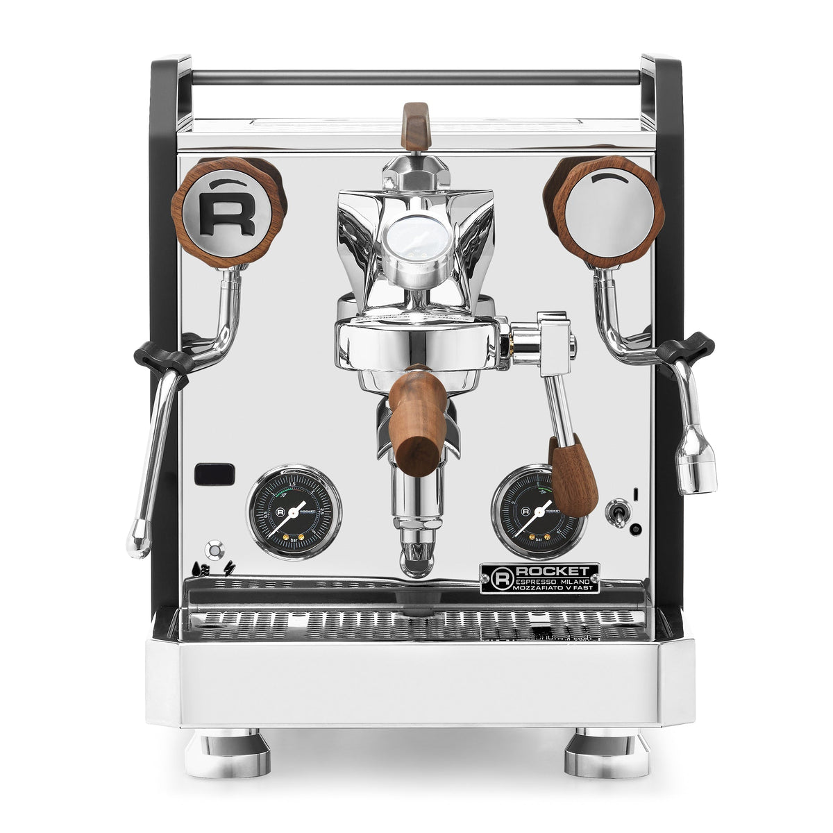 Rocket Espresso Mozzafiato FAST V Espresso Machine – Black / Walnut / Flow Paddle