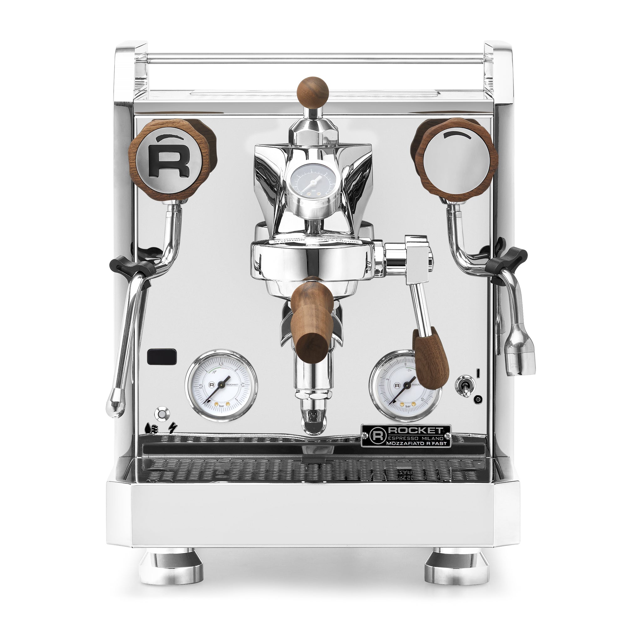 Rocket Espresso Mozzafiato FAST R Espresso Machine – Stainless Steel / Walnut / Flow Control