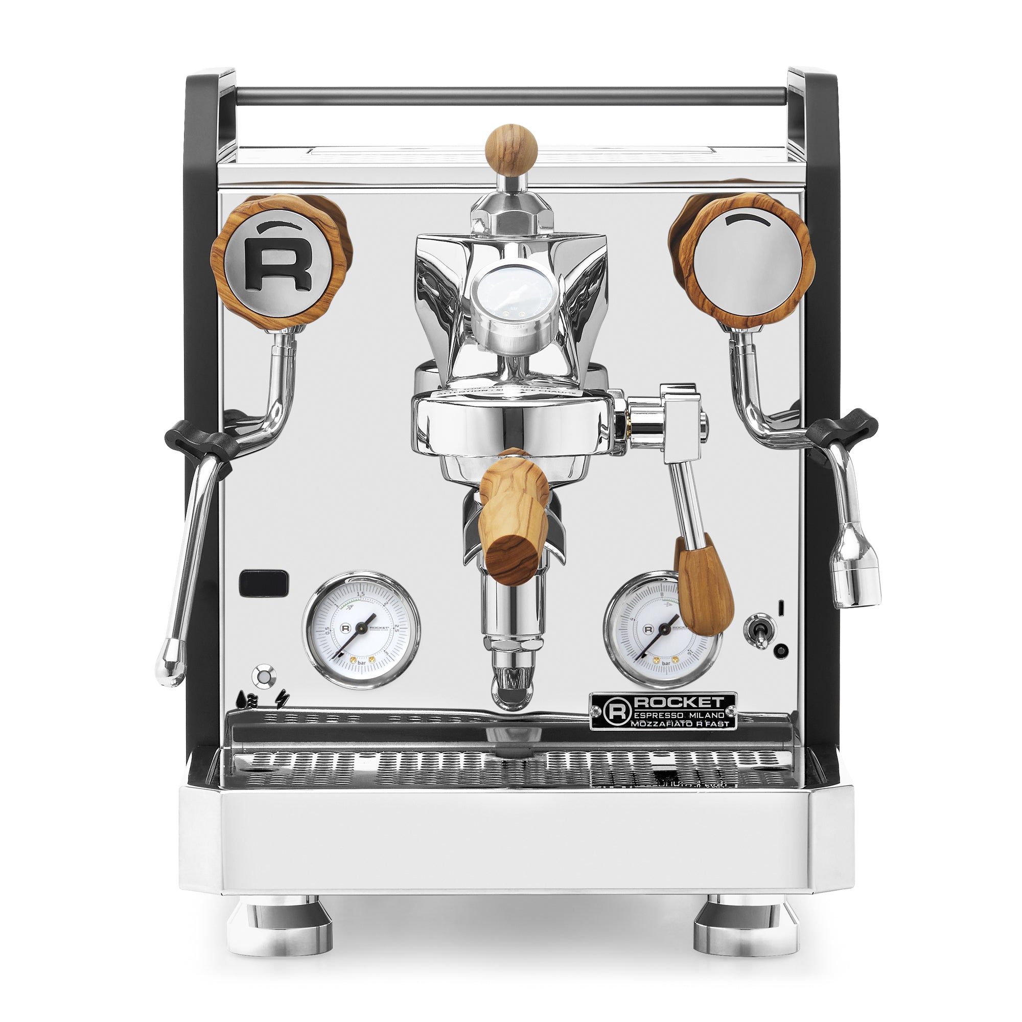 Rocket Espresso Mozzafiato FAST R Espresso Machine – Black / Olive Wood / Flow Control
