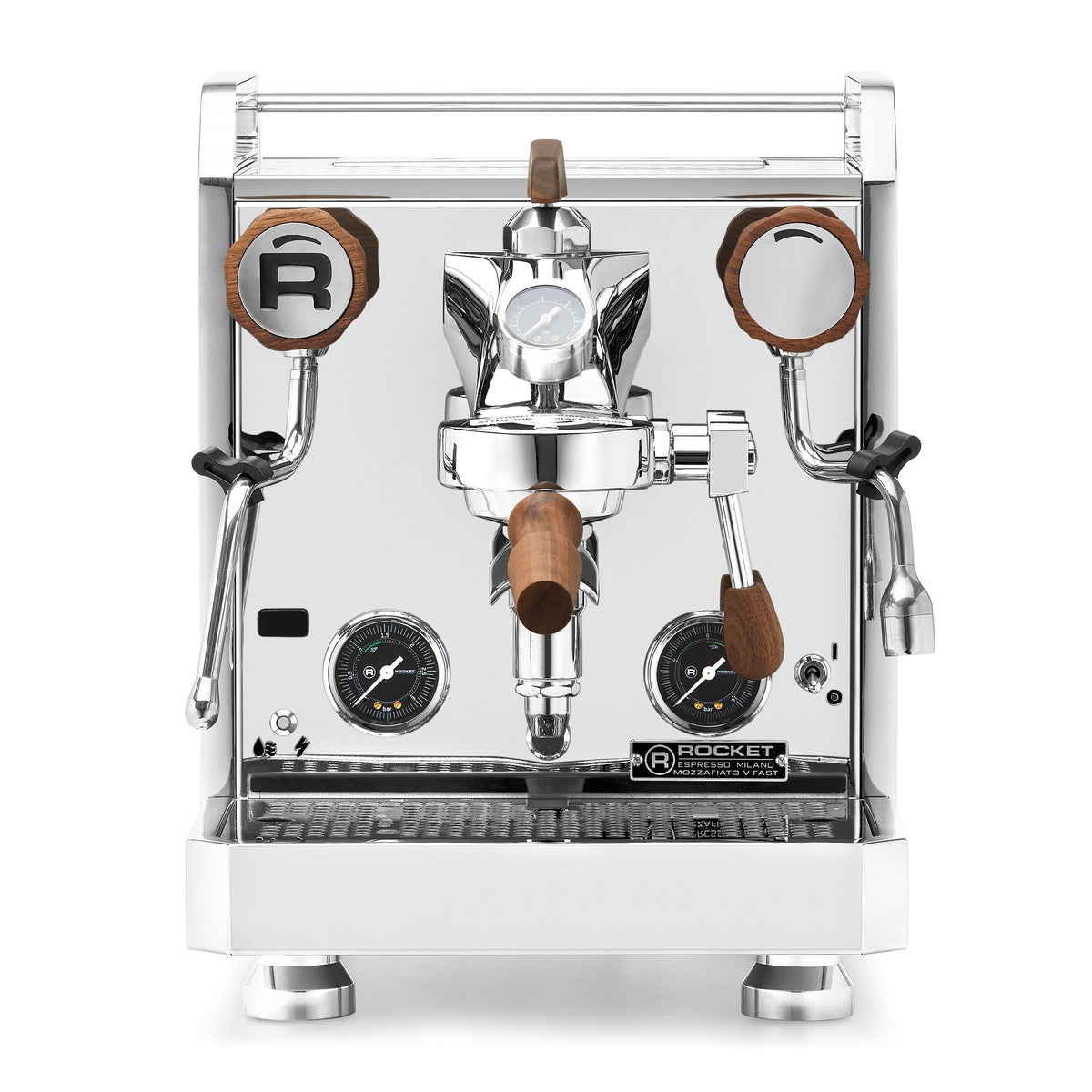 Rocket Espresso Mozzafiato FAST V Espresso Machine – Stainless Steel / Walnut / Flow Paddle