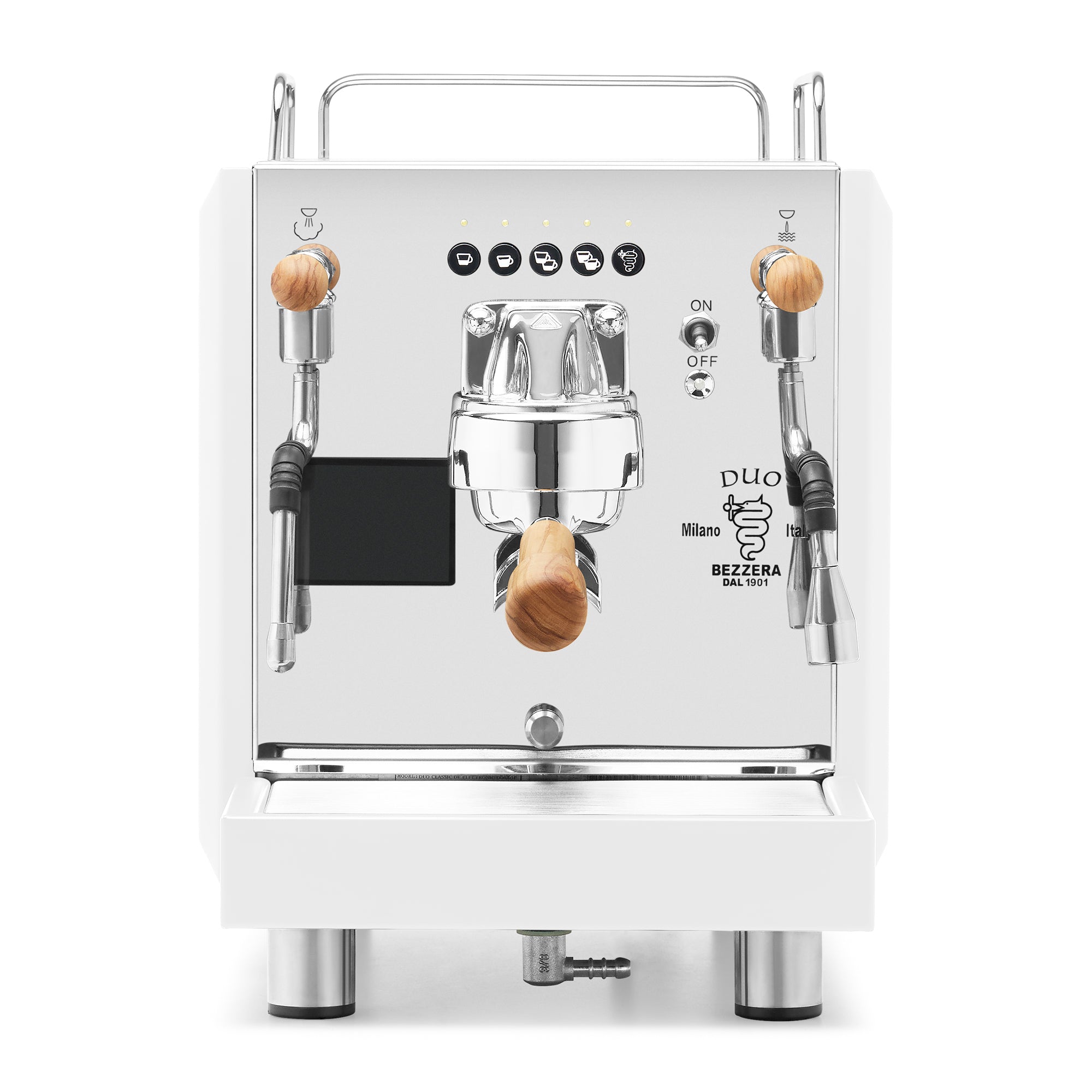 Bezzera DUO DE Espresso Machine – White / Olive Wood