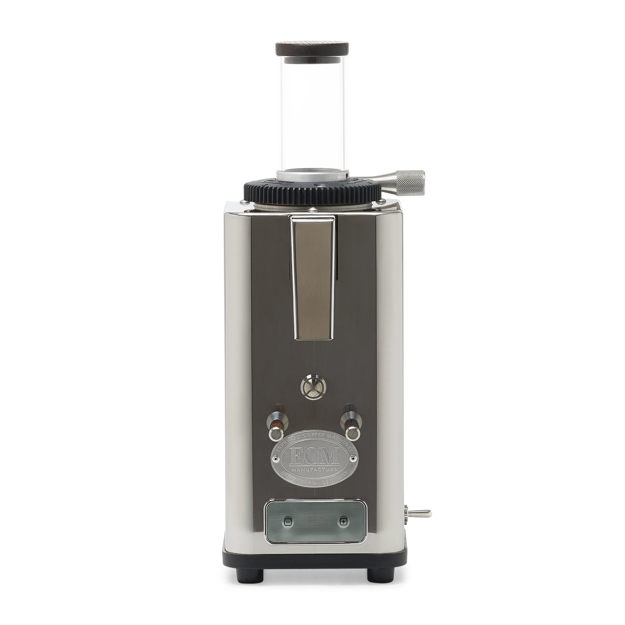 ECM S-Automatik 64 Espresso Grinder – Stainless Steel / Day Hopper / Blackened Oak