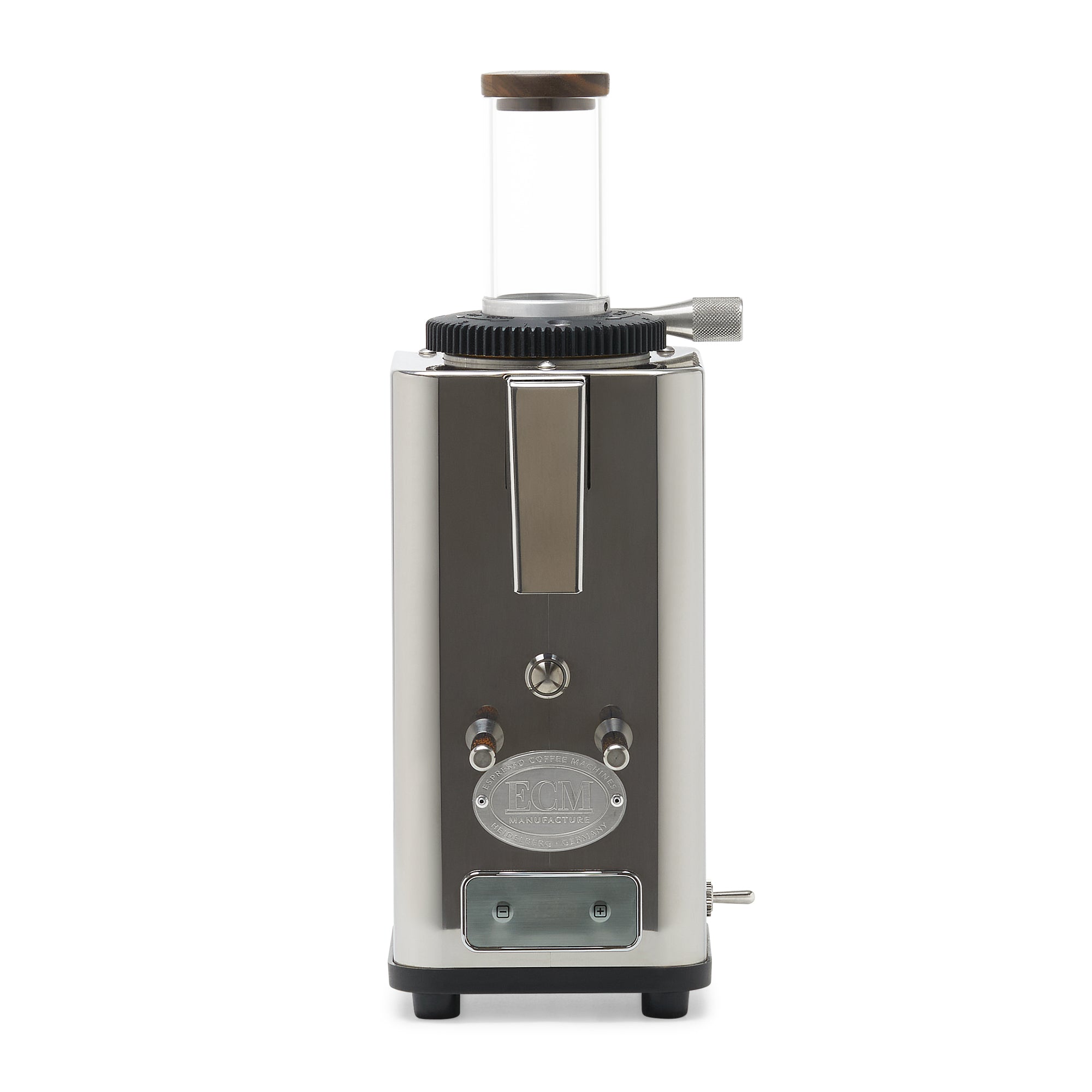 ECM S-Automatik 64 Espresso Grinder – Stainless Steel / Day Hopper / Walnut