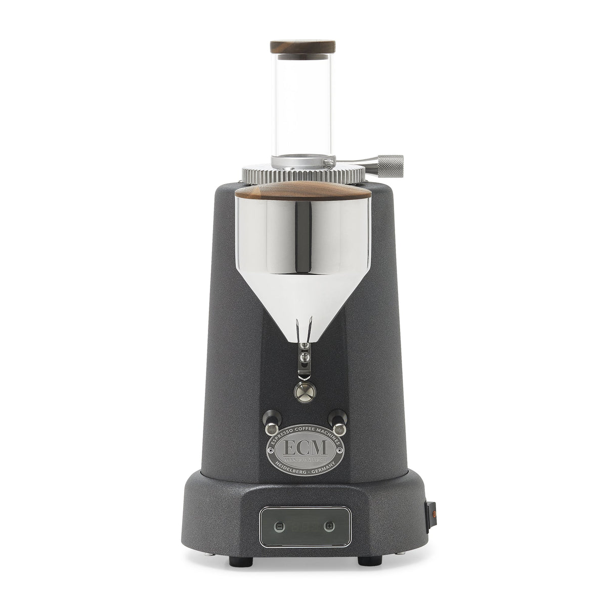 ECM V-Titan 64 Espresso Grinder – Anthracite / Day Hopper / Walnut