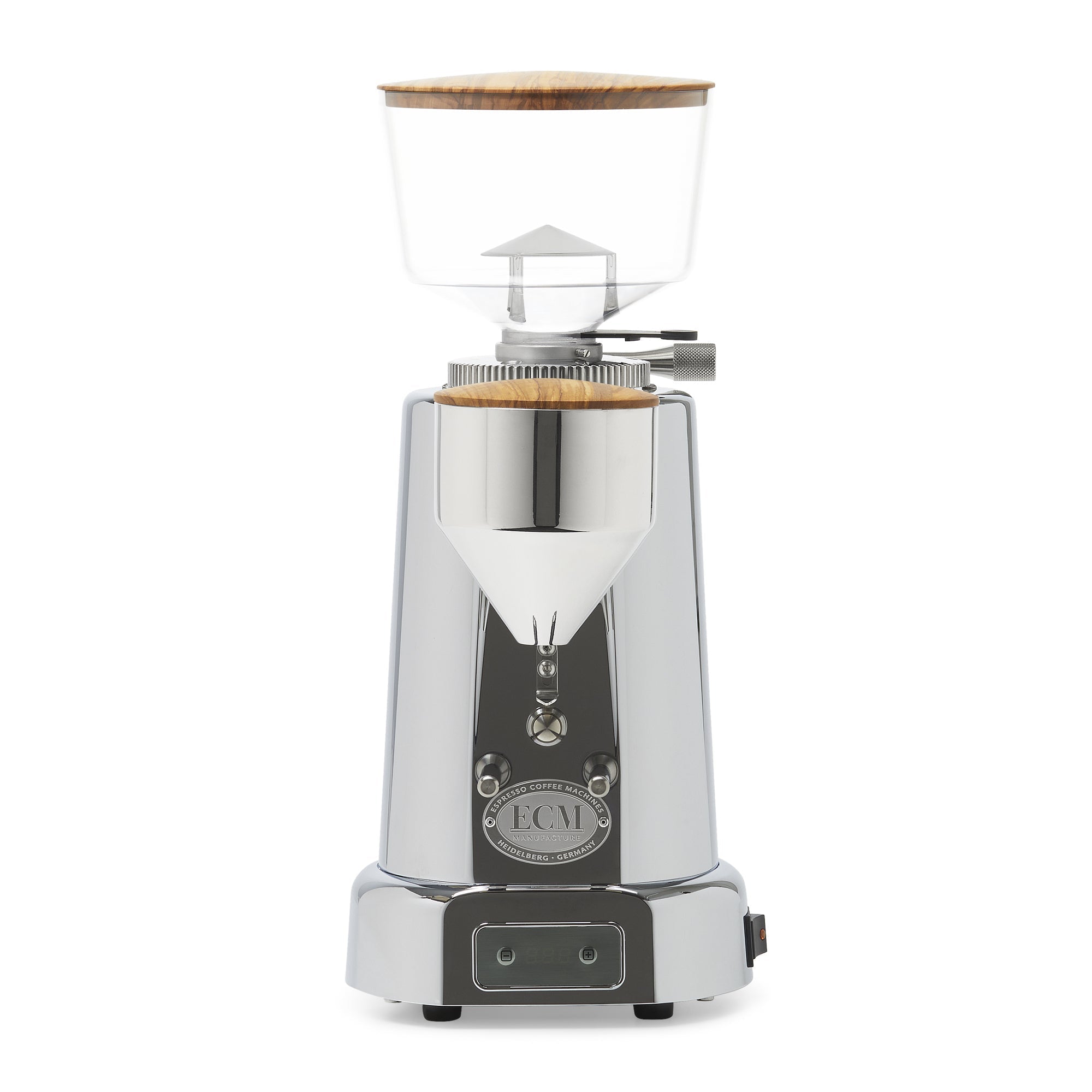 ECM V-Titan 64 Espresso Grinder – Stainless Steel / Original / Olive Wood