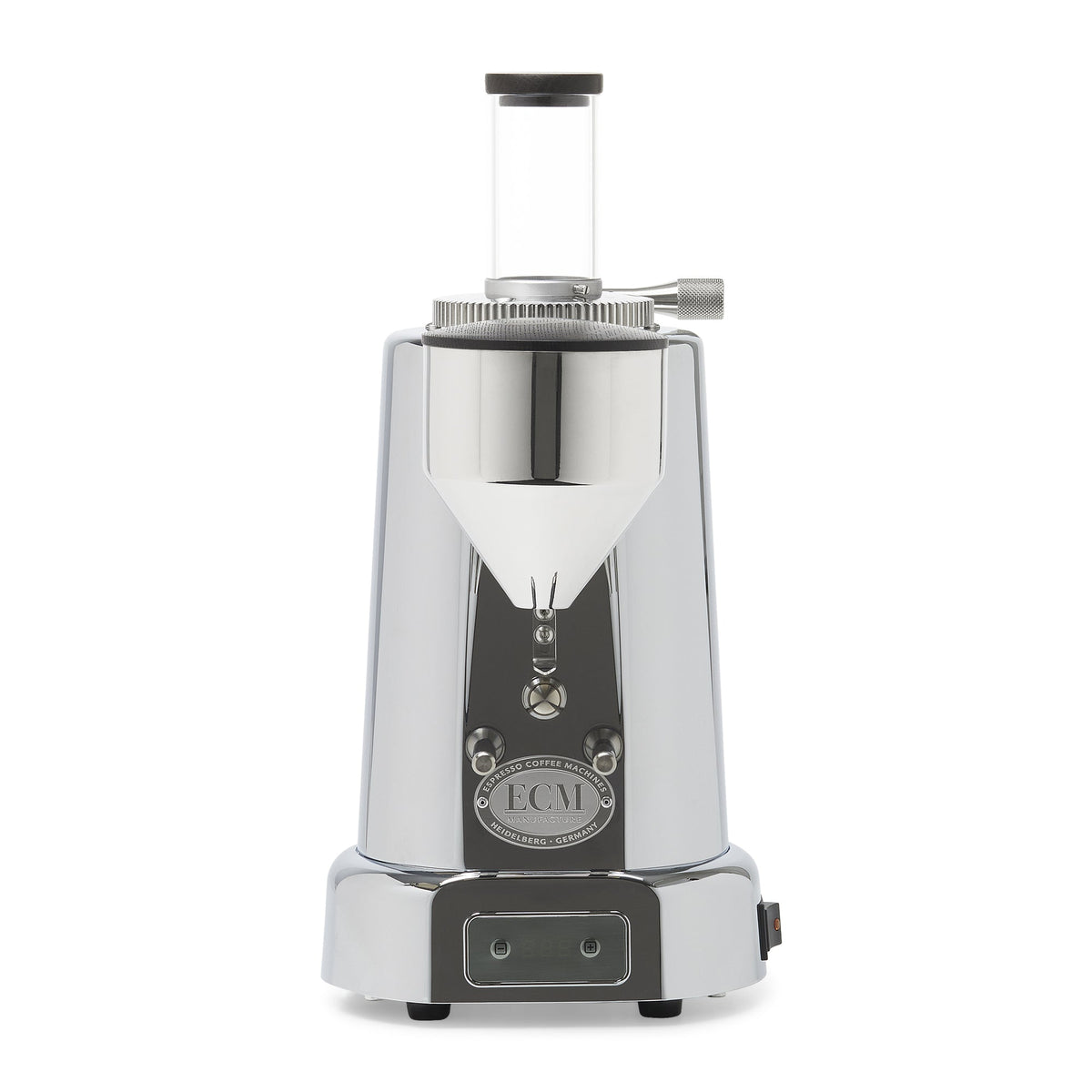 ECM V-Titan 64 Espresso Grinder – Stainless Steel / Day Hopper / Blackened Oak