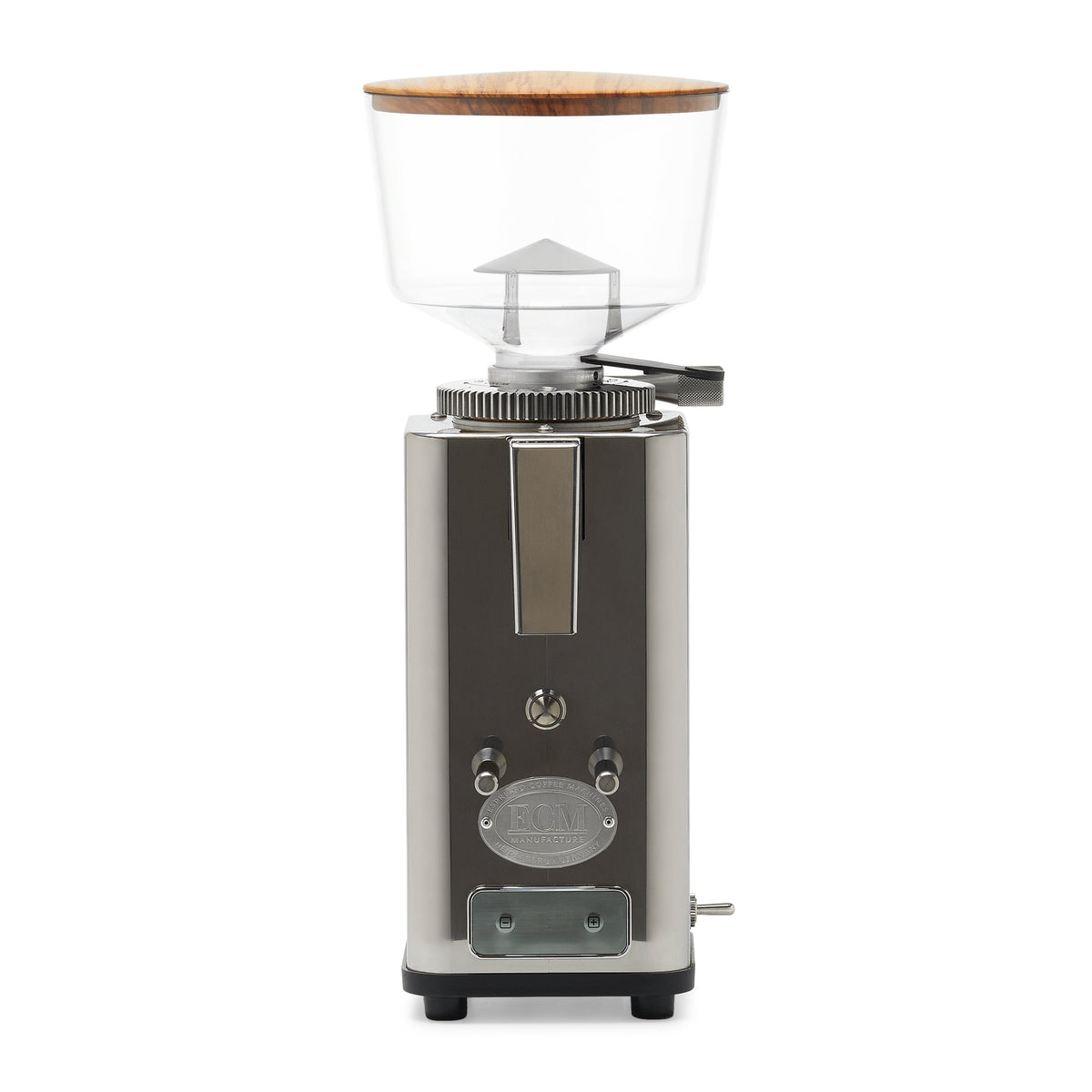 ECM S-Automatik 64 Espresso Grinder – Stainless with Gear / Original / Olive Wood