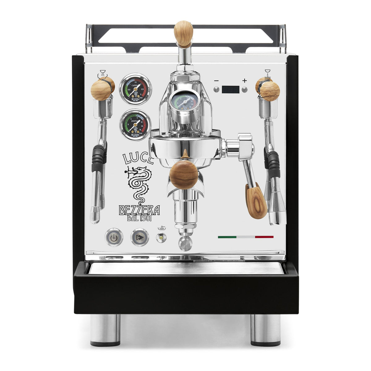 Bezzera LUCE S PID Fast Heating Espresso Machine – Black / Olive Wood / Flow Control
