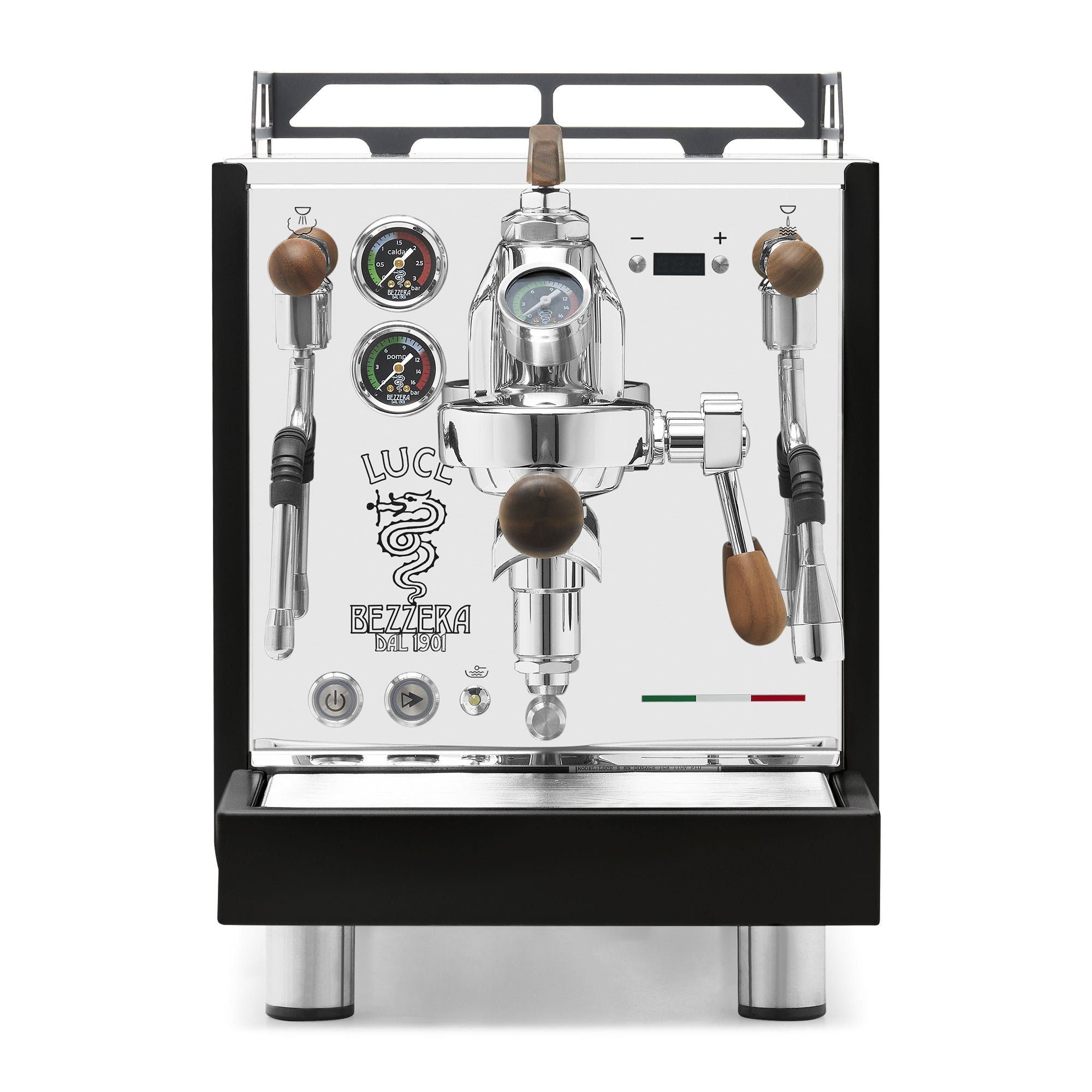 Bezzera LUCE S PID Fast Heating Espresso Machine – Black / Walnut / Flow Paddle