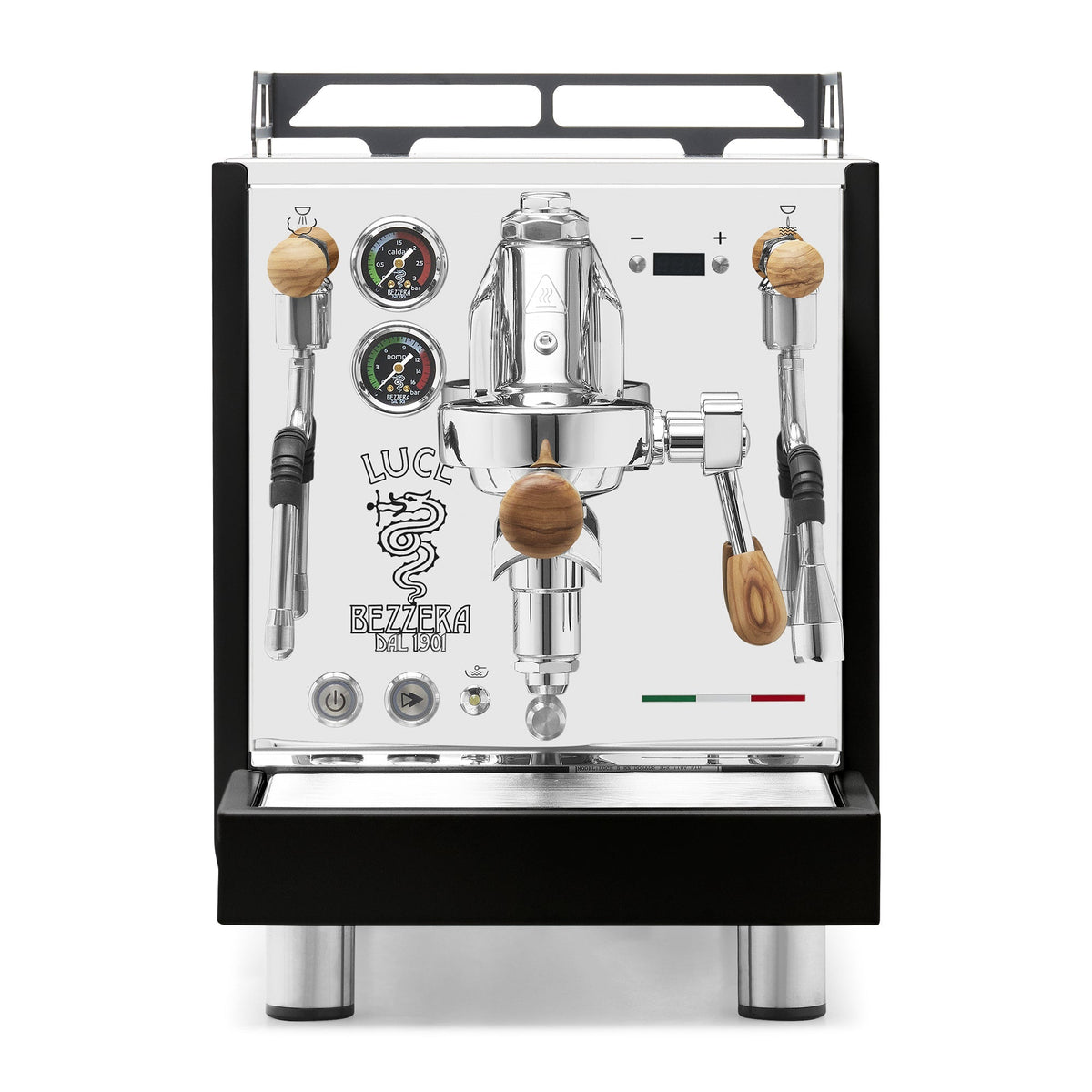 Bezzera LUCE S PID Fast Heating Espresso Machine – Black / Olive Wood / No Flow Control