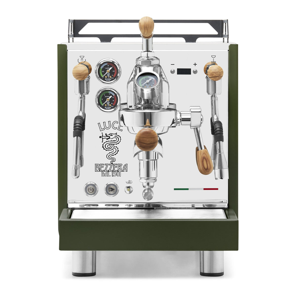Bezzera LUCE S PID Fast Heating Espresso Machine – Green / Olive Wood / Flow Control