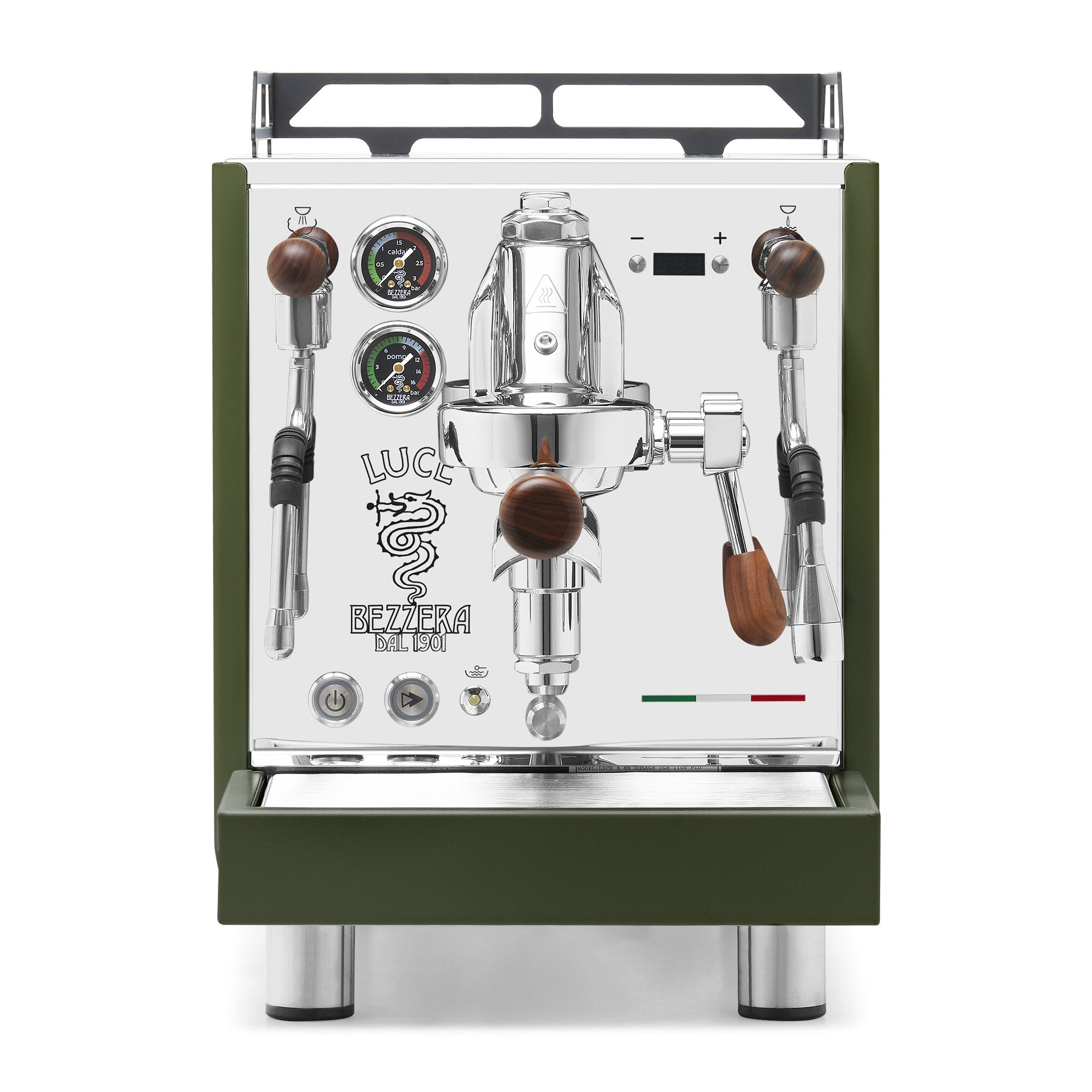 Bezzera LUCE S PID Fast Heating Espresso Machine – Green / Rosewood / No Flow Control