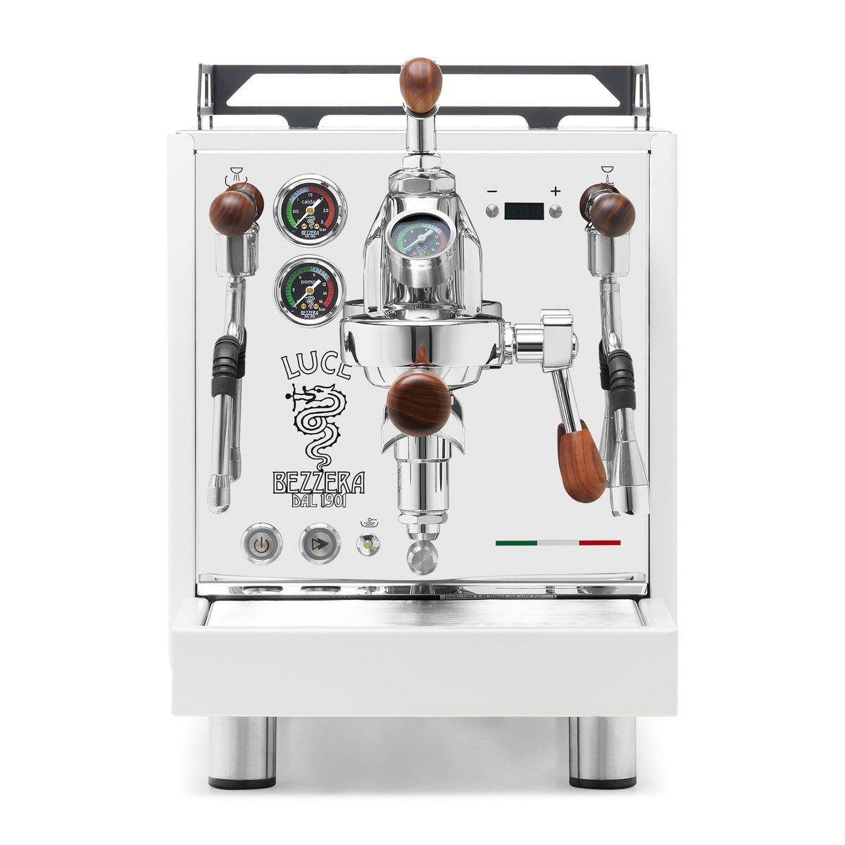 Bezzera LUCE S PID Fast Heating Espresso Machine – White / Rosewood / Flow Control