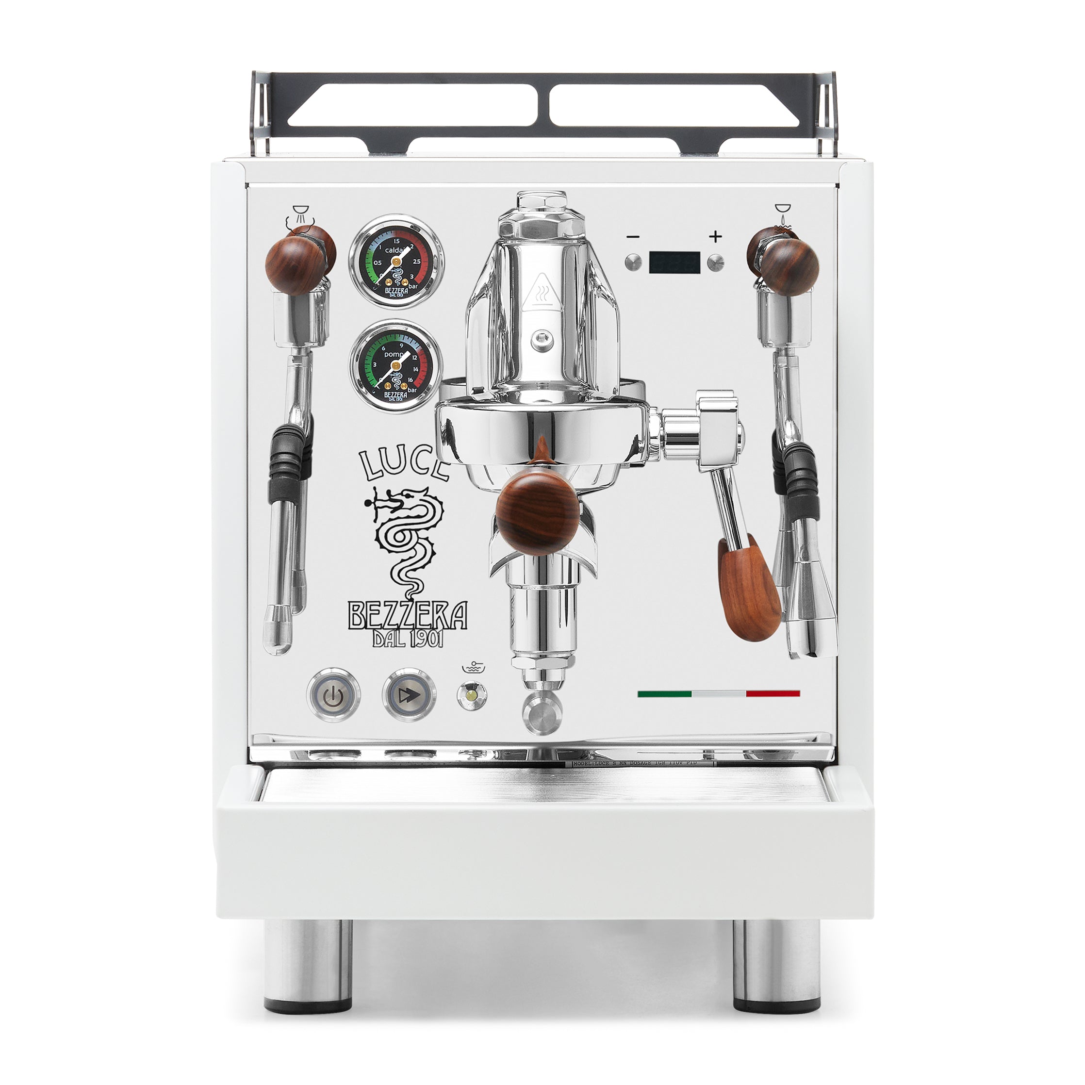 Bezzera LUCE S PID Fast Heating Espresso Machine – White / Rosewood / No Flow Control