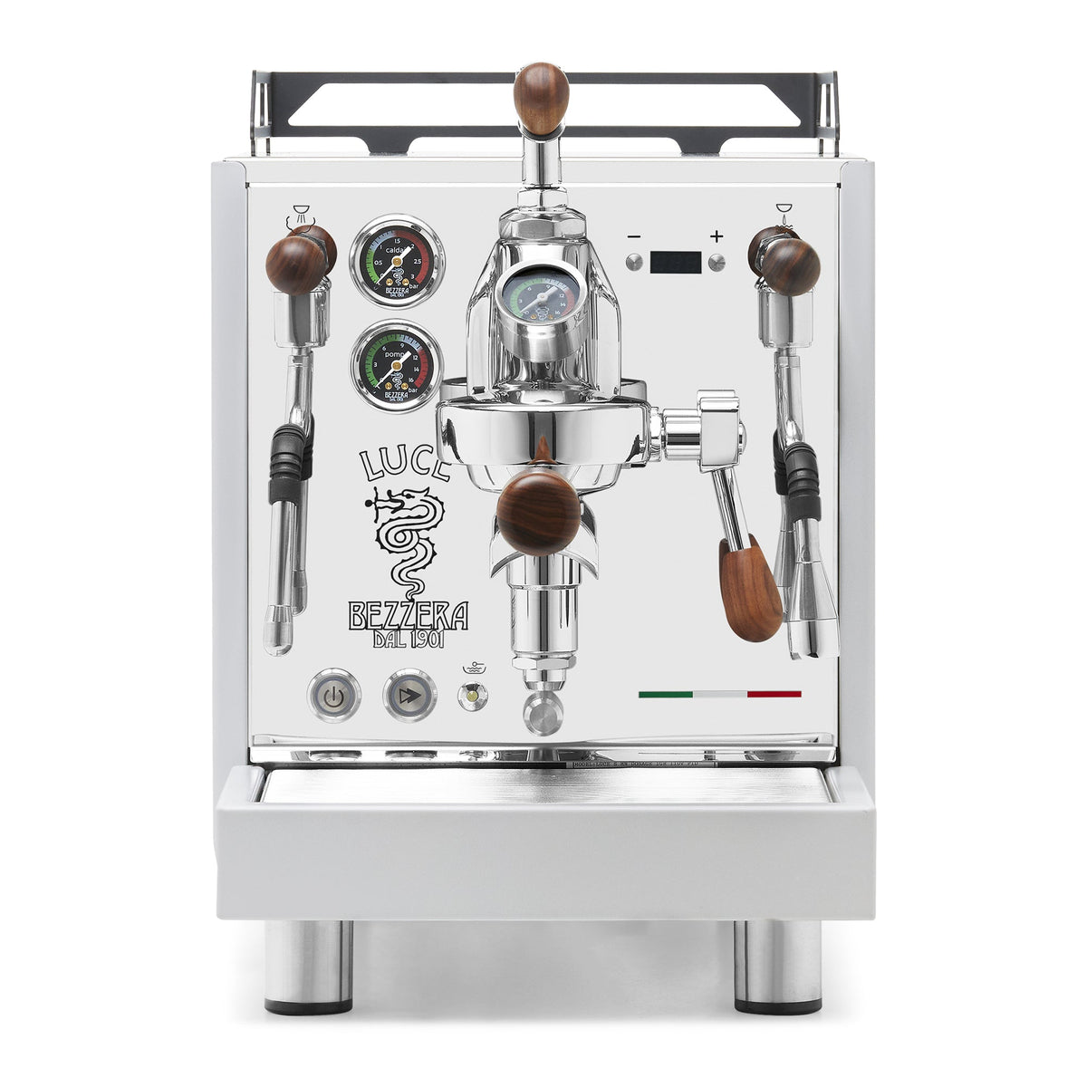 Bezzera LUCE S PID Fast Heating Espresso Machine – Polished Steel / Rosewood / Flow Control