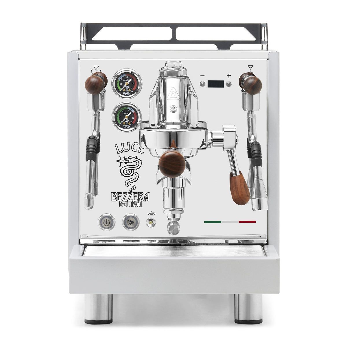Bezzera LUCE S PID Fast Heating Espresso Machine – Polished Steel / Rosewood / No Flow Control