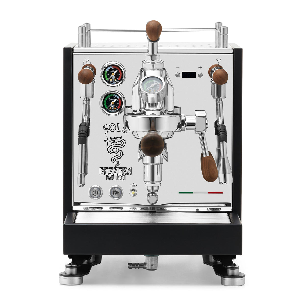 Bezzera SOLE Fast Heating Espresso Machine – Matte Black / Walnut / Flow Control