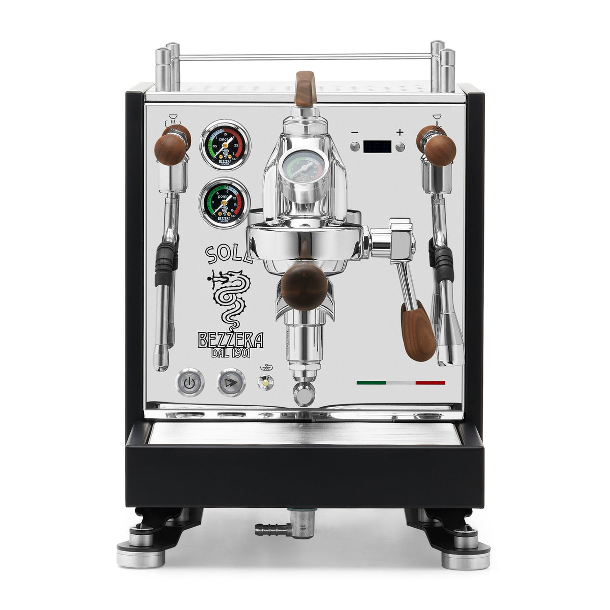 Bezzera SOLE Fast Heating Espresso Machine – Matte Black / Walnut / Flow Paddle