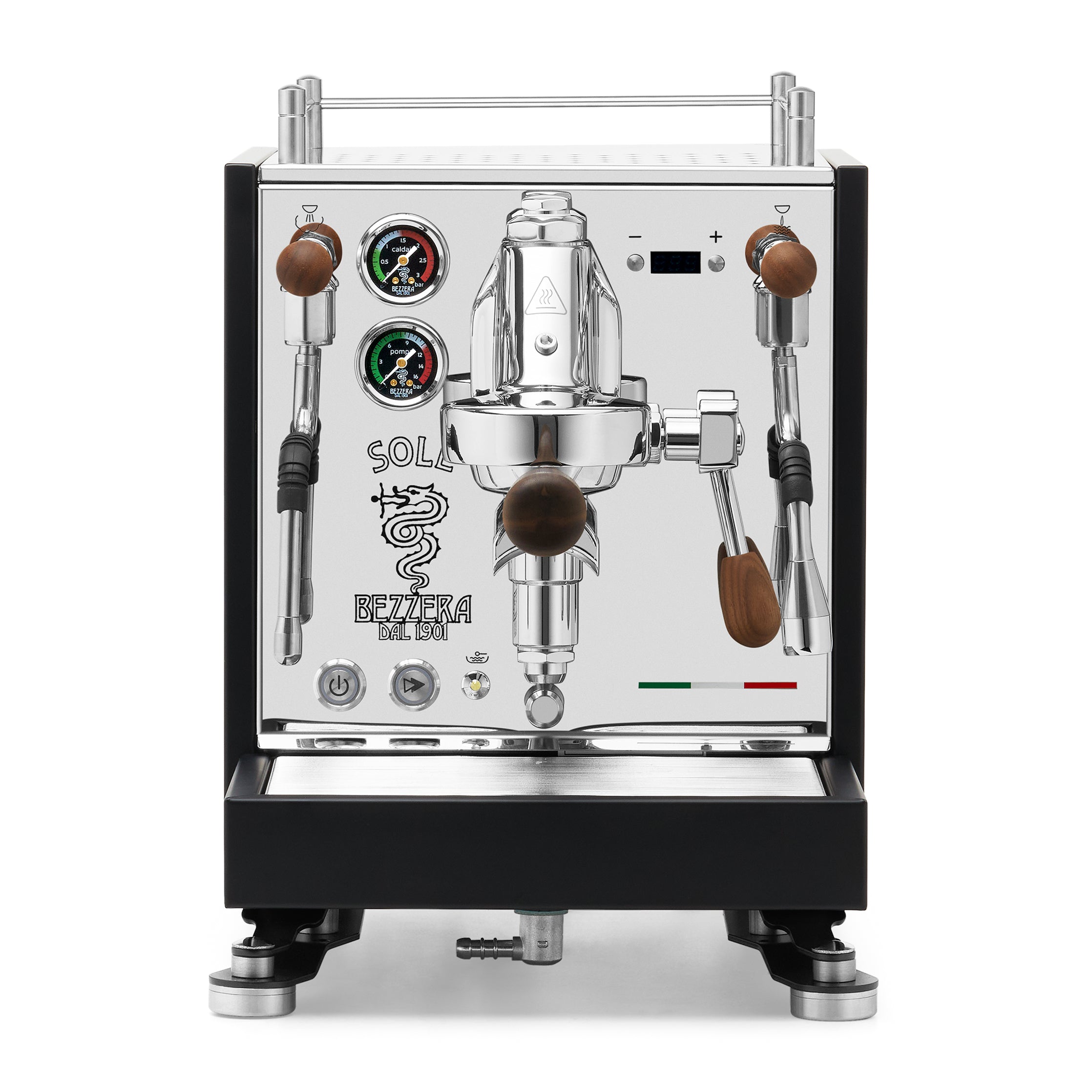 Bezzera SOLE Fast Heating Espresso Machine – Matte Black / Walnut / No Flow Control