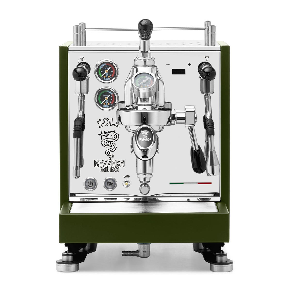 Bezzera SOLE Fast Heating Espresso Machine – Matte Green / No Accents / Flow Control