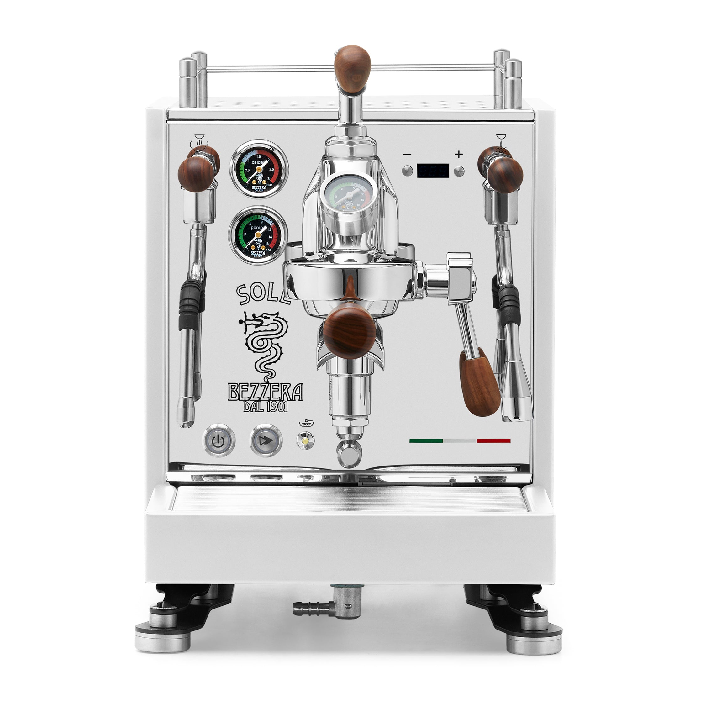 Bezzera SOLE Fast Heating Espresso Machine – Stainless Steel / Rosewood / Flow Control