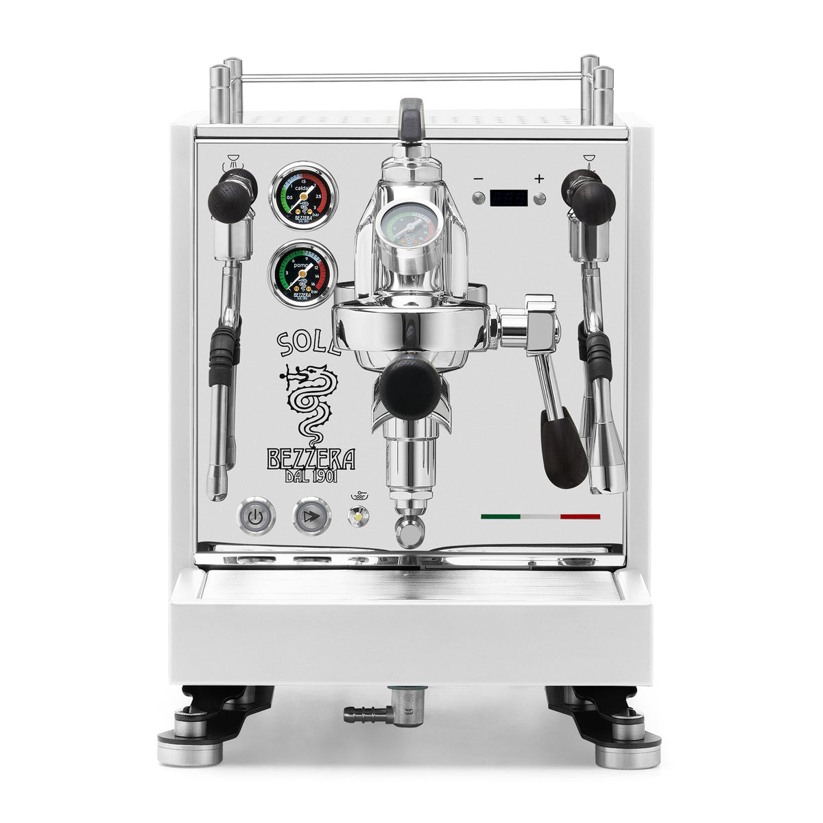 Bezzera SOLE Fast Heating Espresso Machine – Stainless Steel / Blackened Oak / Flow Paddle