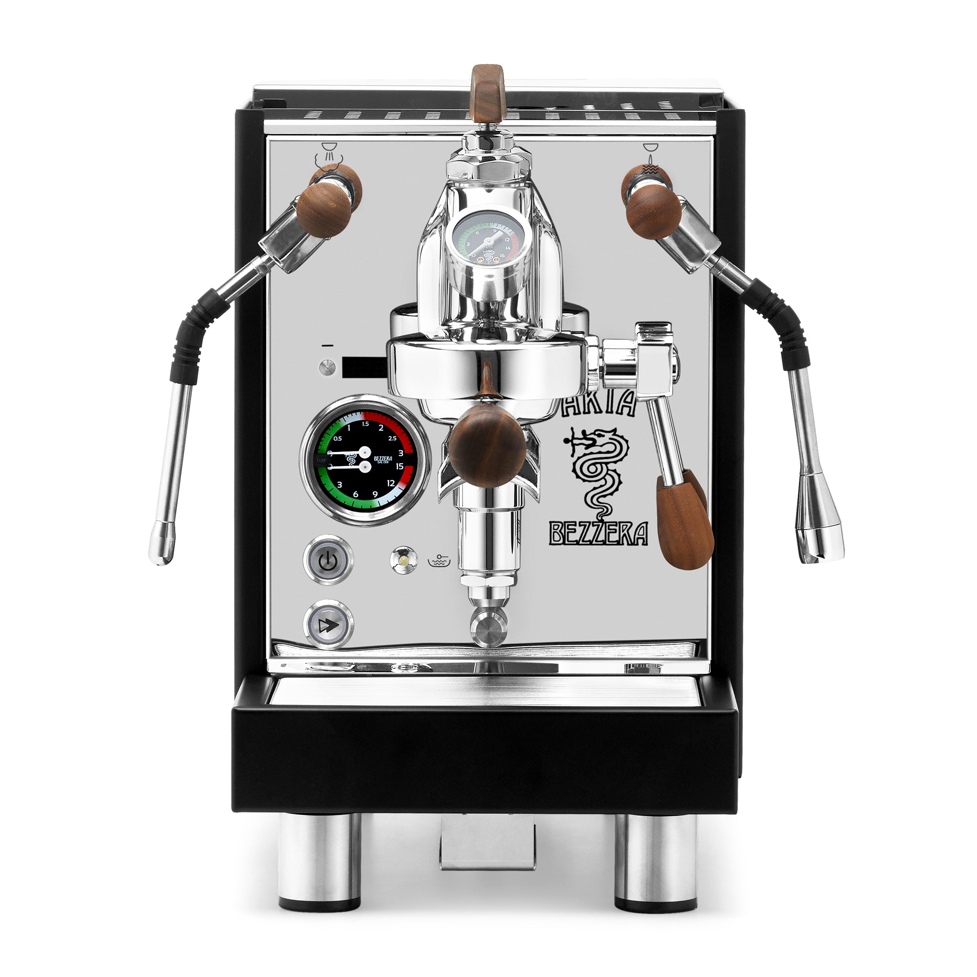 Bezzera Aria PID Fast Heating Espresso Machine – Black / Walnut / Flow Paddle