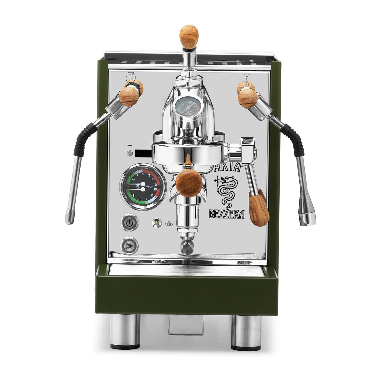 Bezzera Aria PID Fast Heating Espresso Machine – Green / Olive Wood / Flow Control