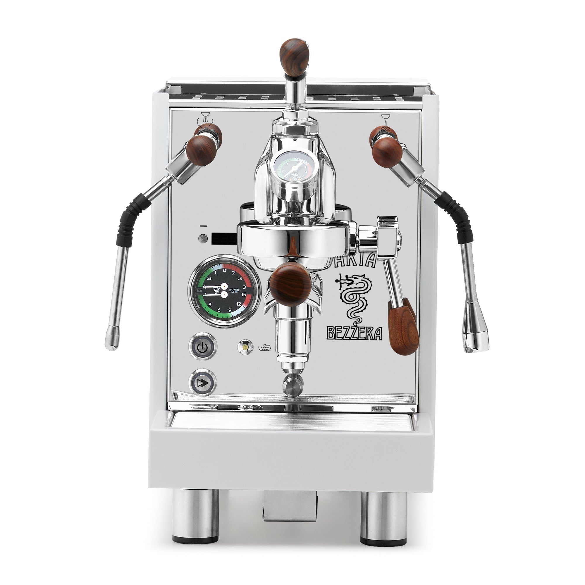 Bezzera Aria PID Fast Heating Espresso Machine – White / Rosewood / Flow Control
