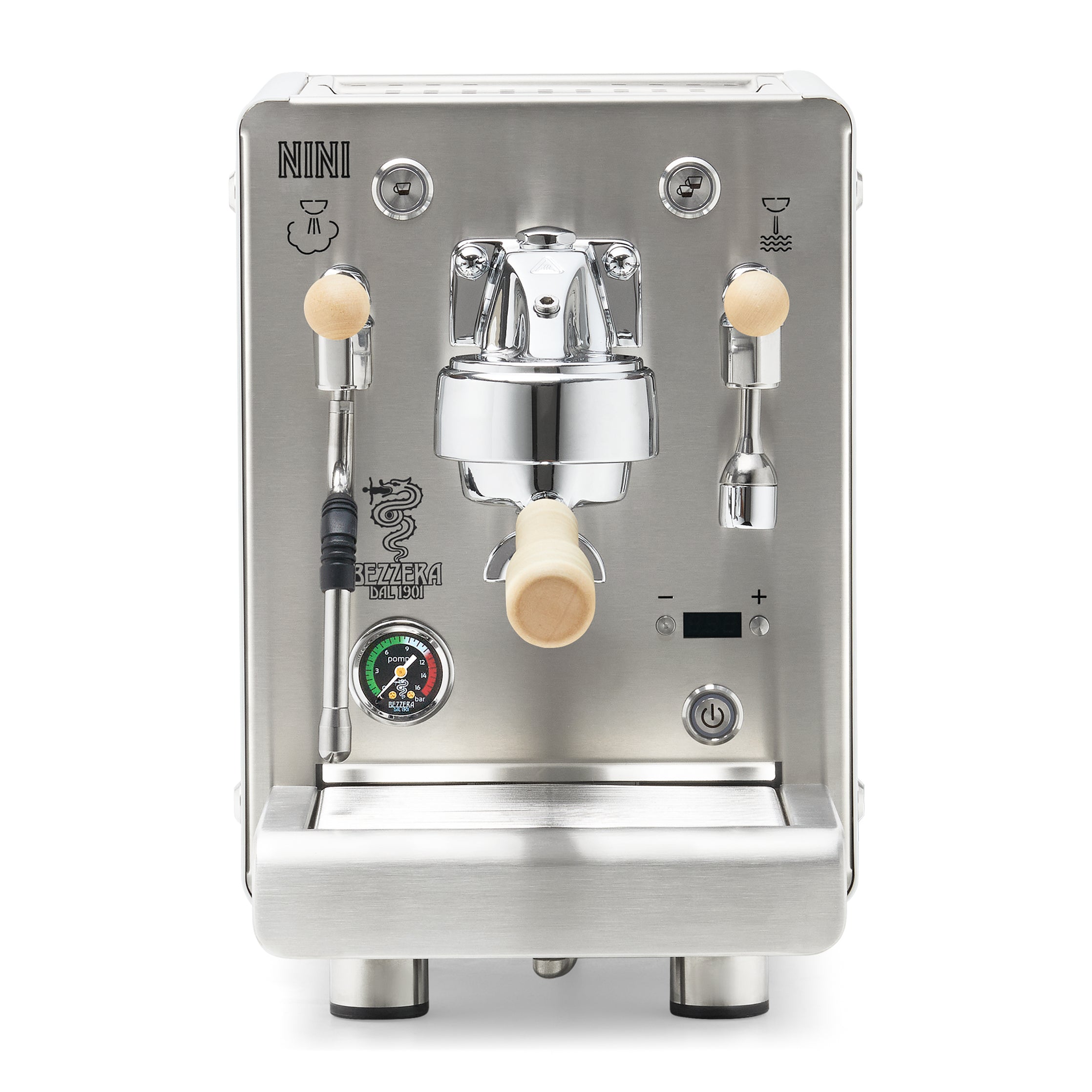Bezzera NINI DE PID – White / No Flow Control / Tiger Maple