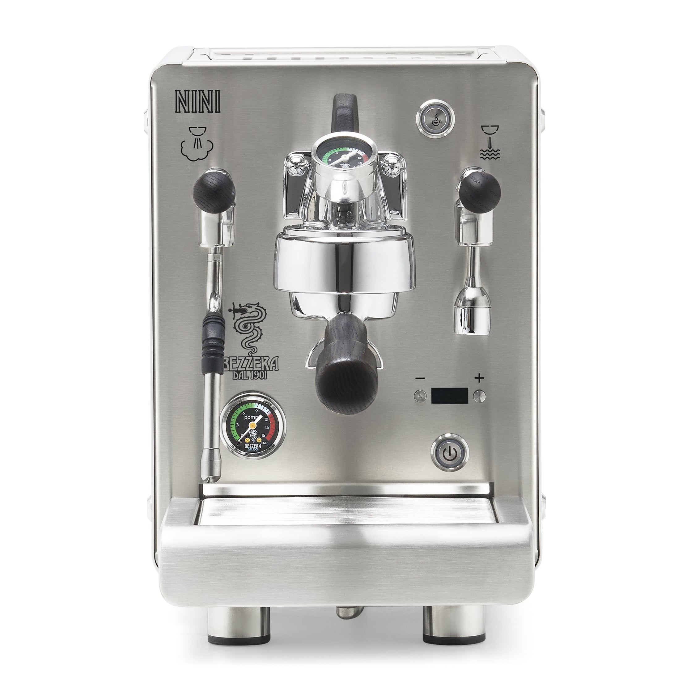 Bezzera NINI PM PID – White / Flow Paddle / Blackened Oak