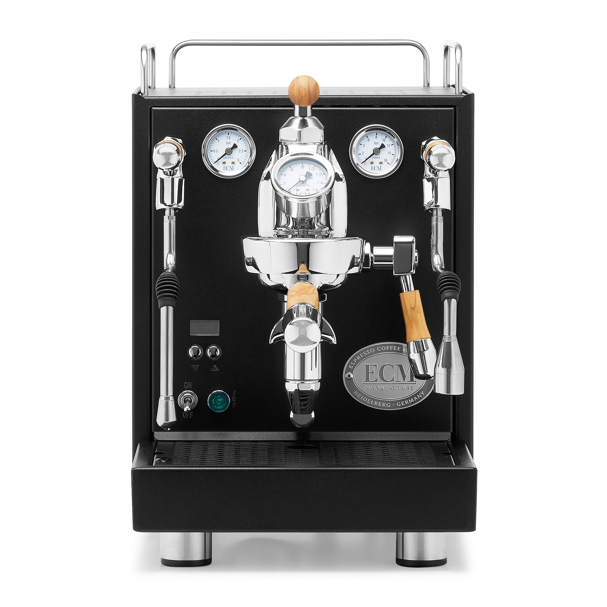ECM Mechanika Max Espresso Machine – Black / Olive Wood / Flow Control