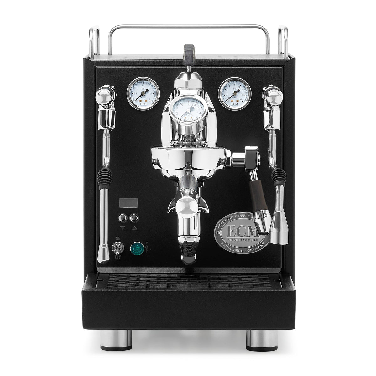 ECM Mechanika Max Espresso Machine – Black / Blackened Oak / Flow Paddle