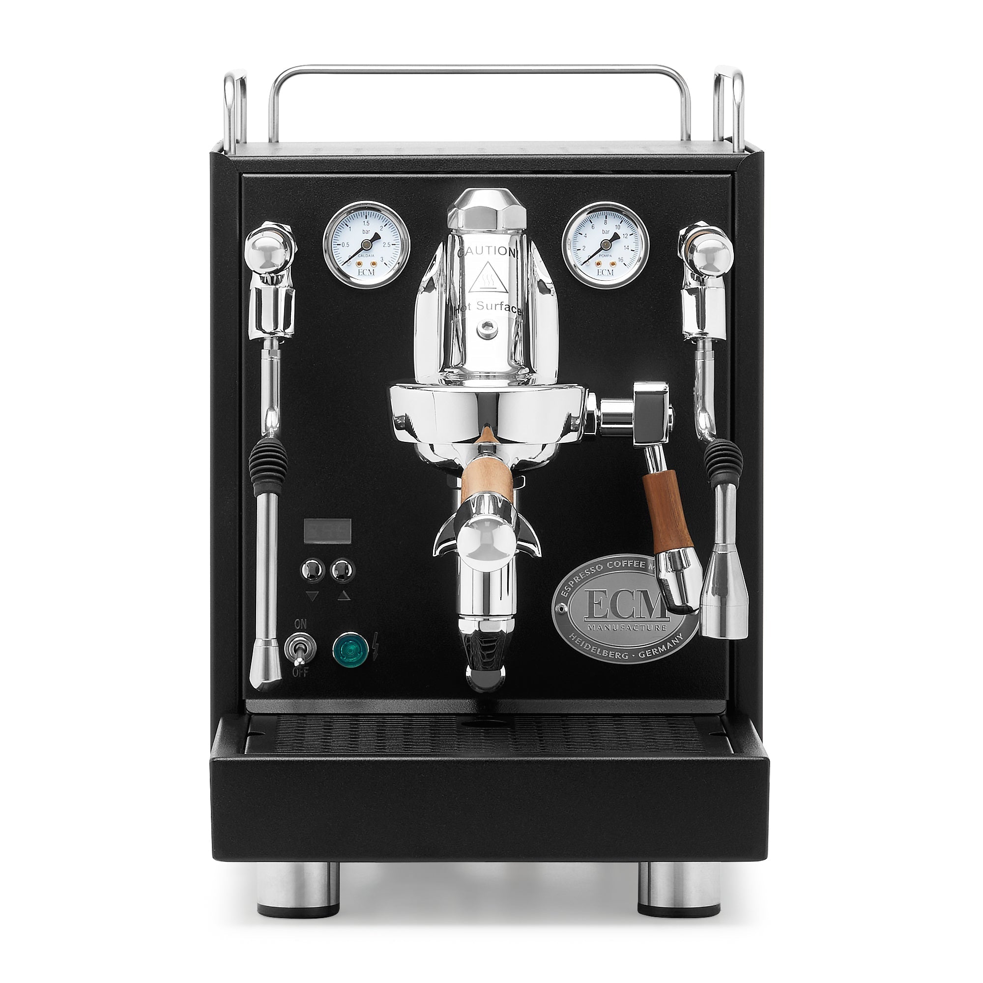 ECM Mechanika Max Espresso Machine – Black / Walnut / No Flow Control