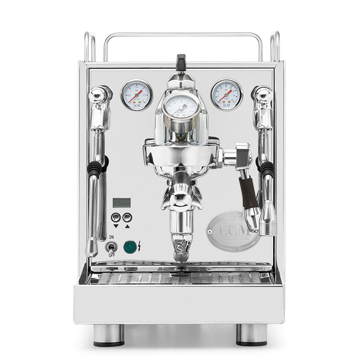 ECM Mechanika Max Espresso Machine – Stainless Steel / Blackened Oak / Flow Paddle