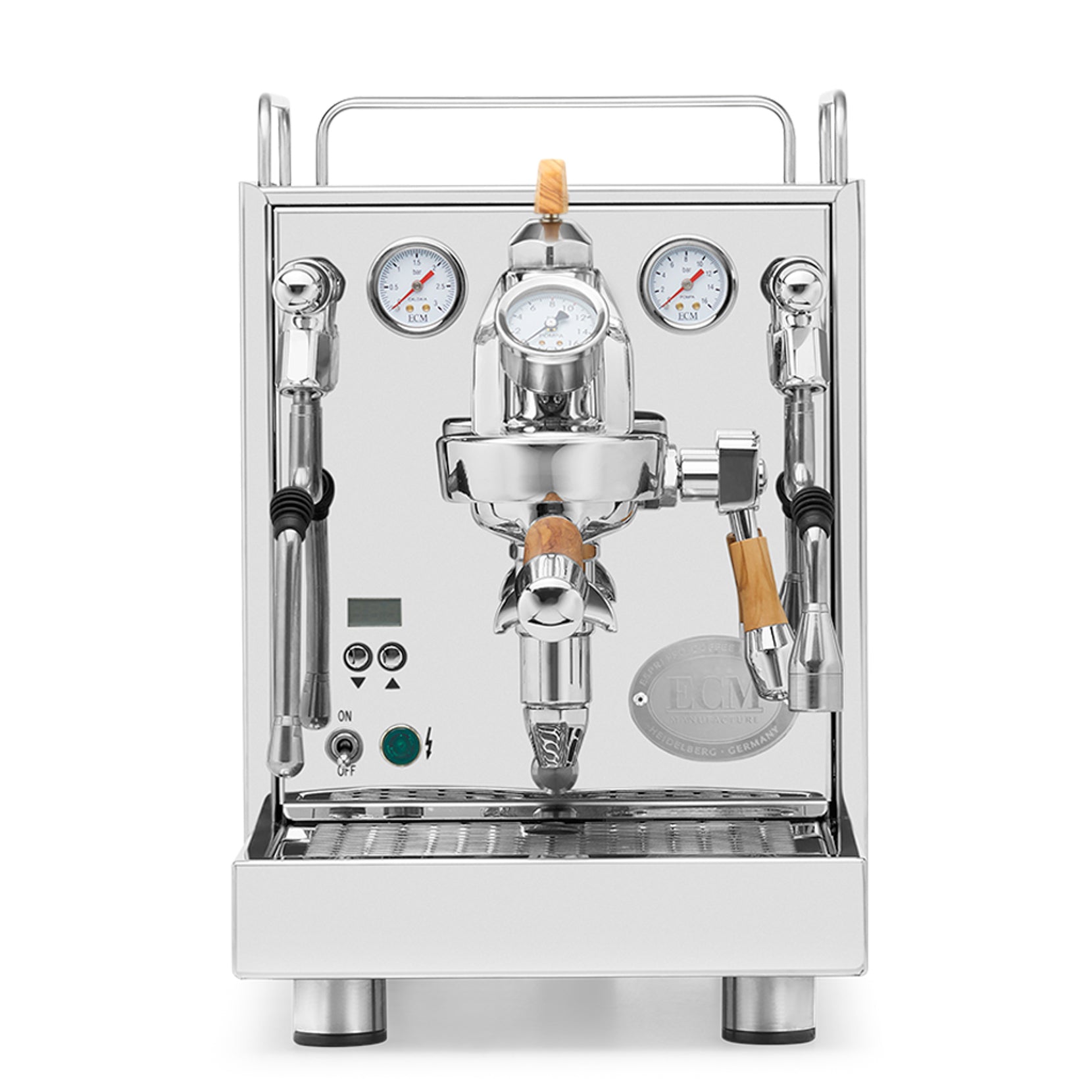ECM Mechanika Max Espresso Machine – Stainless Steel / Olive Wood / Flow Paddle