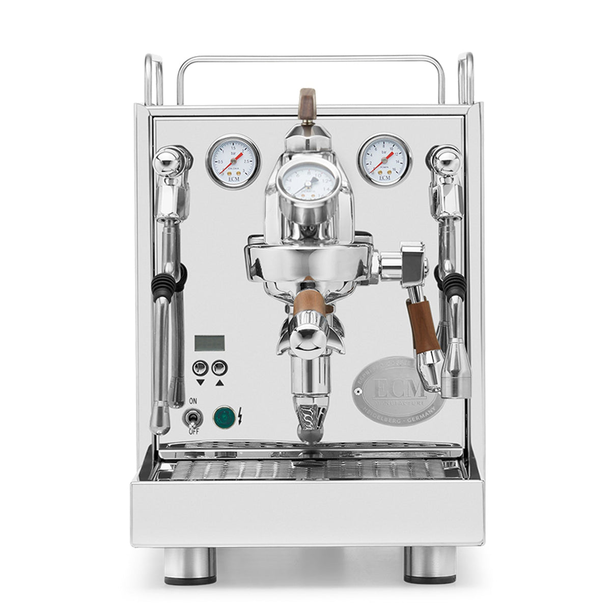 ECM Mechanika Max Espresso Machine – Stainless Steel / Walnut / Flow Paddle