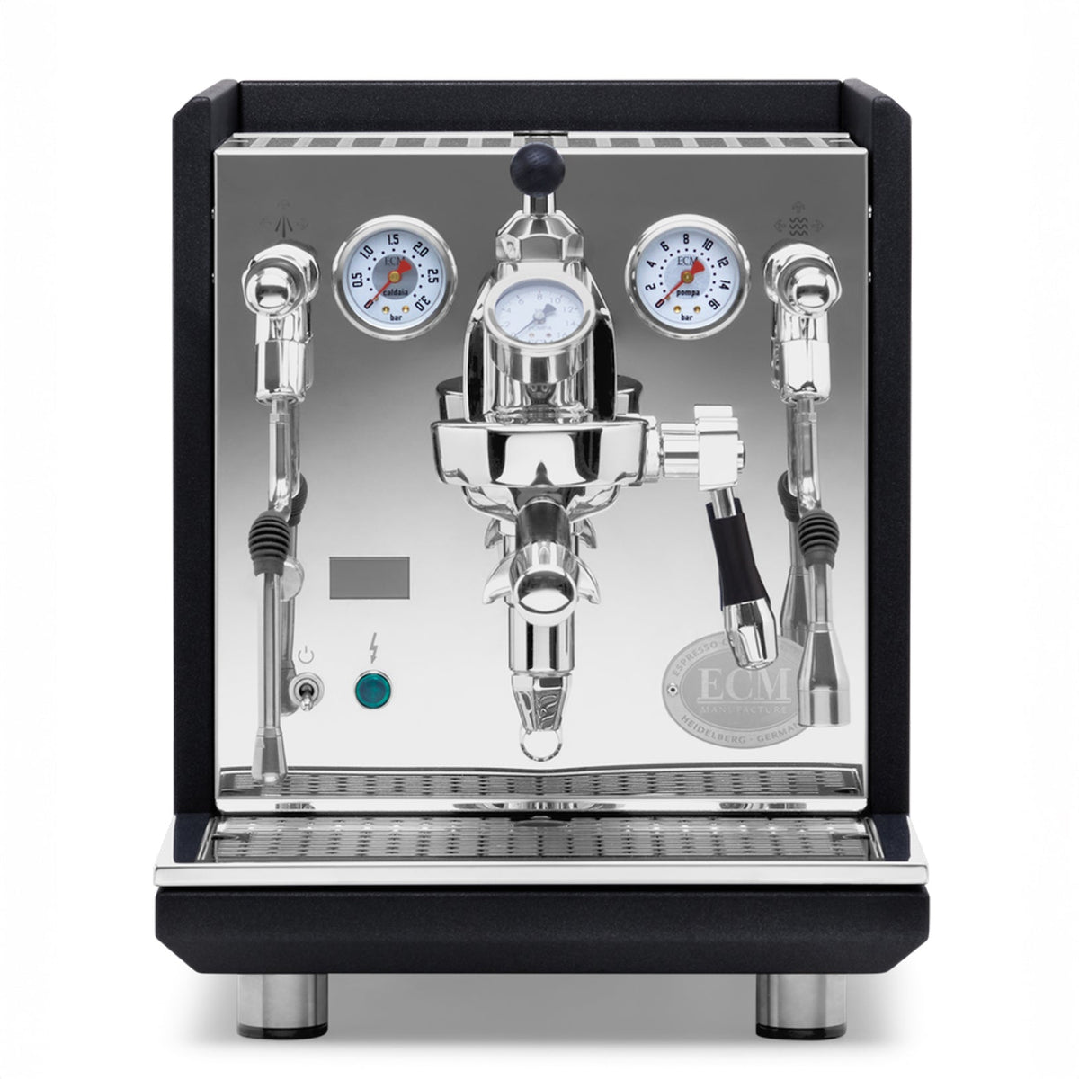 ECM Synchronika II Espresso Machine – Anthracite Panels and Blackened Oak / Flow Control