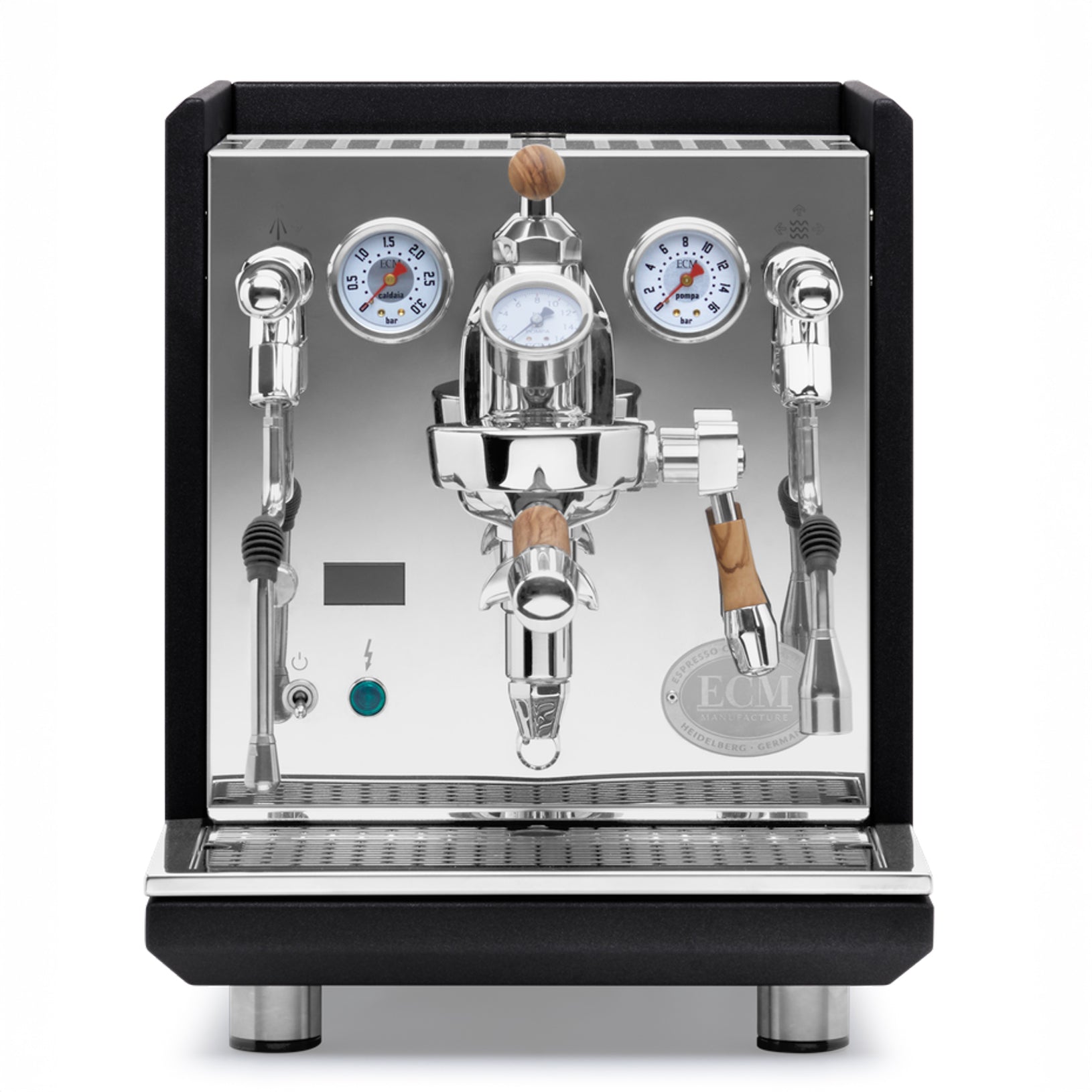 ECM Synchronika II Espresso Machine – Anthracite Panels and Olive Wood / Flow Control