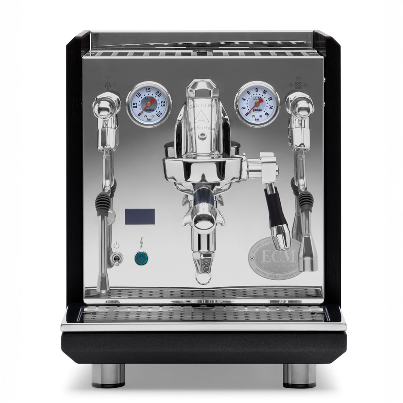 ECM Synchronika II Espresso Machine – Blackened Oak Panels and Accents / No Flow Control