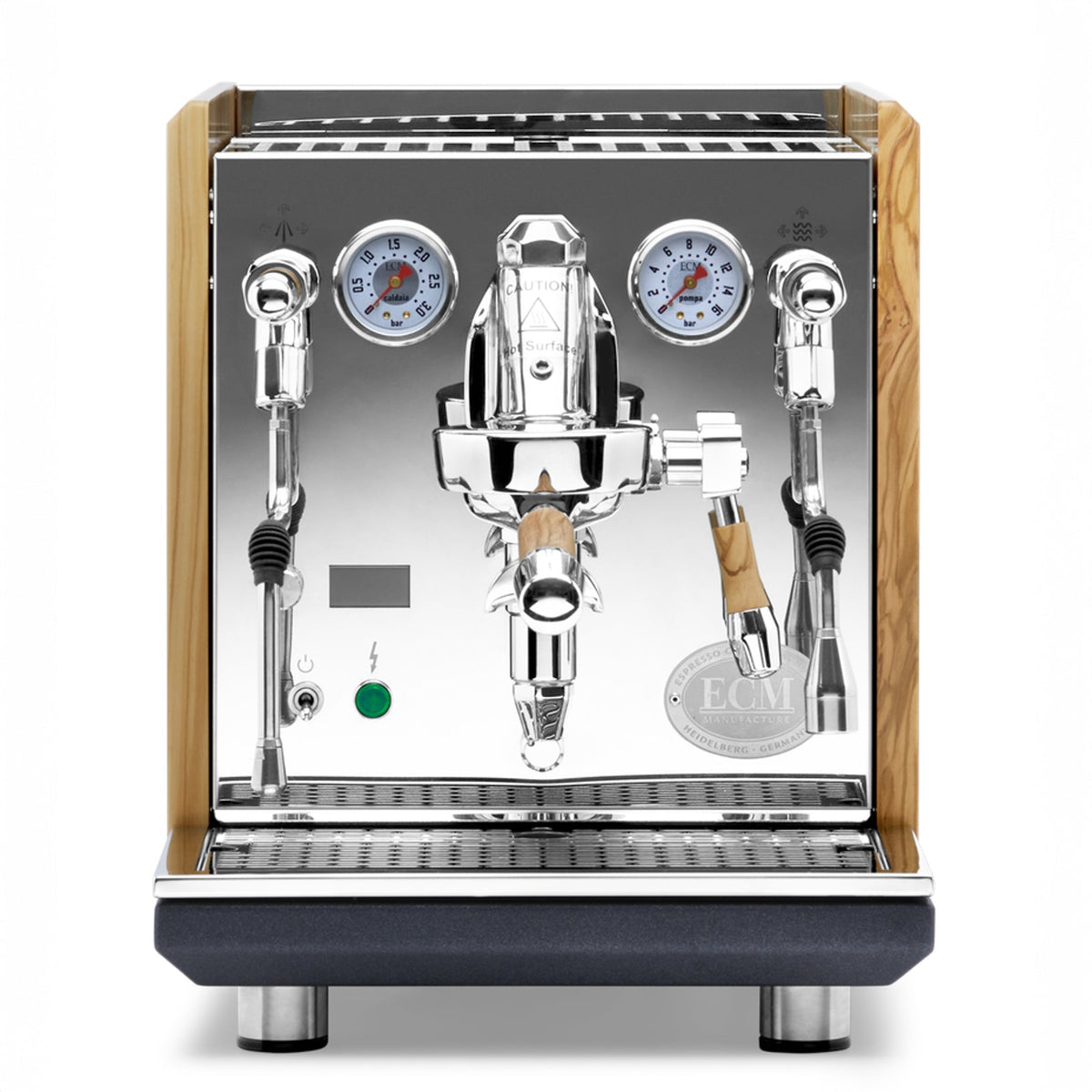ECM Synchronika II Espresso Machine – Olive Wood Panels and Accents / No Flow Control