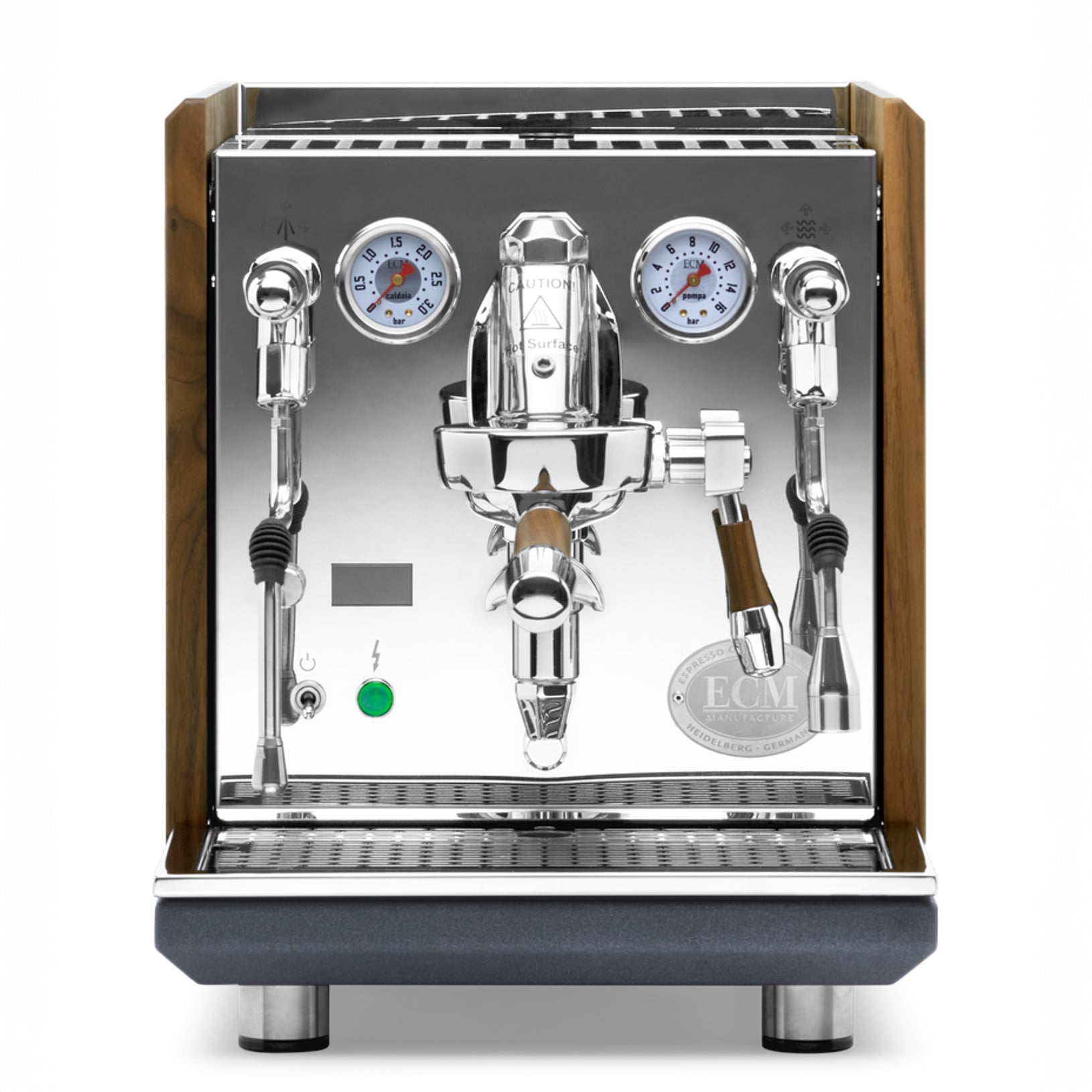 ECM Synchronika II Espresso Machine – Walnut Panels and Accents / No Flow Control