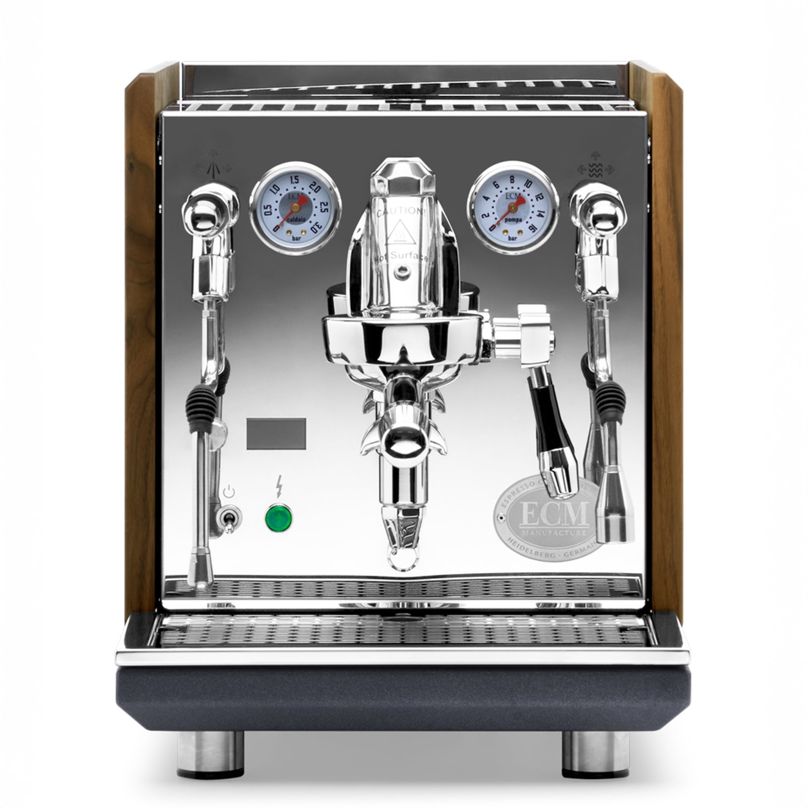 ECM Synchronika II Espresso Machine – Walnut Panels / No Flow Control