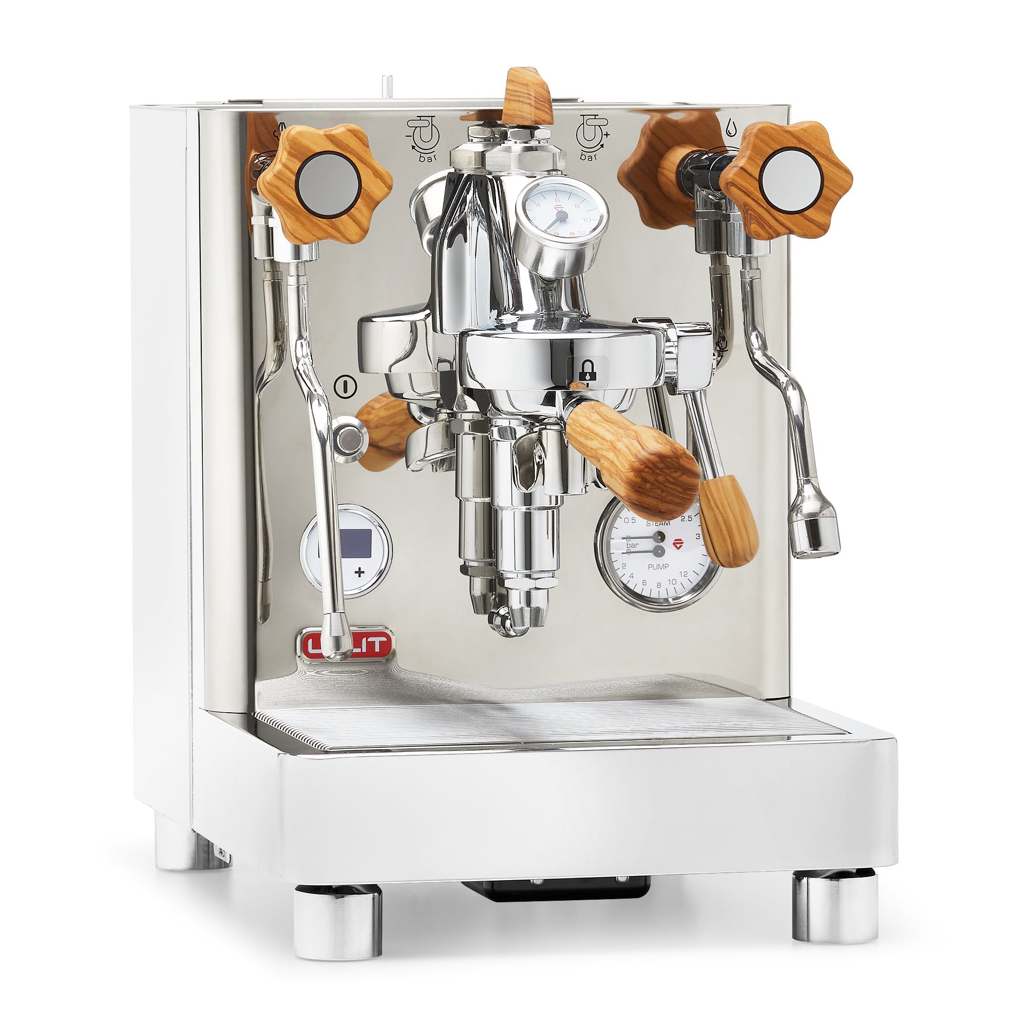 Lelit Bianca V3 Espresso Machine – Stainless Steel / Olive Wood