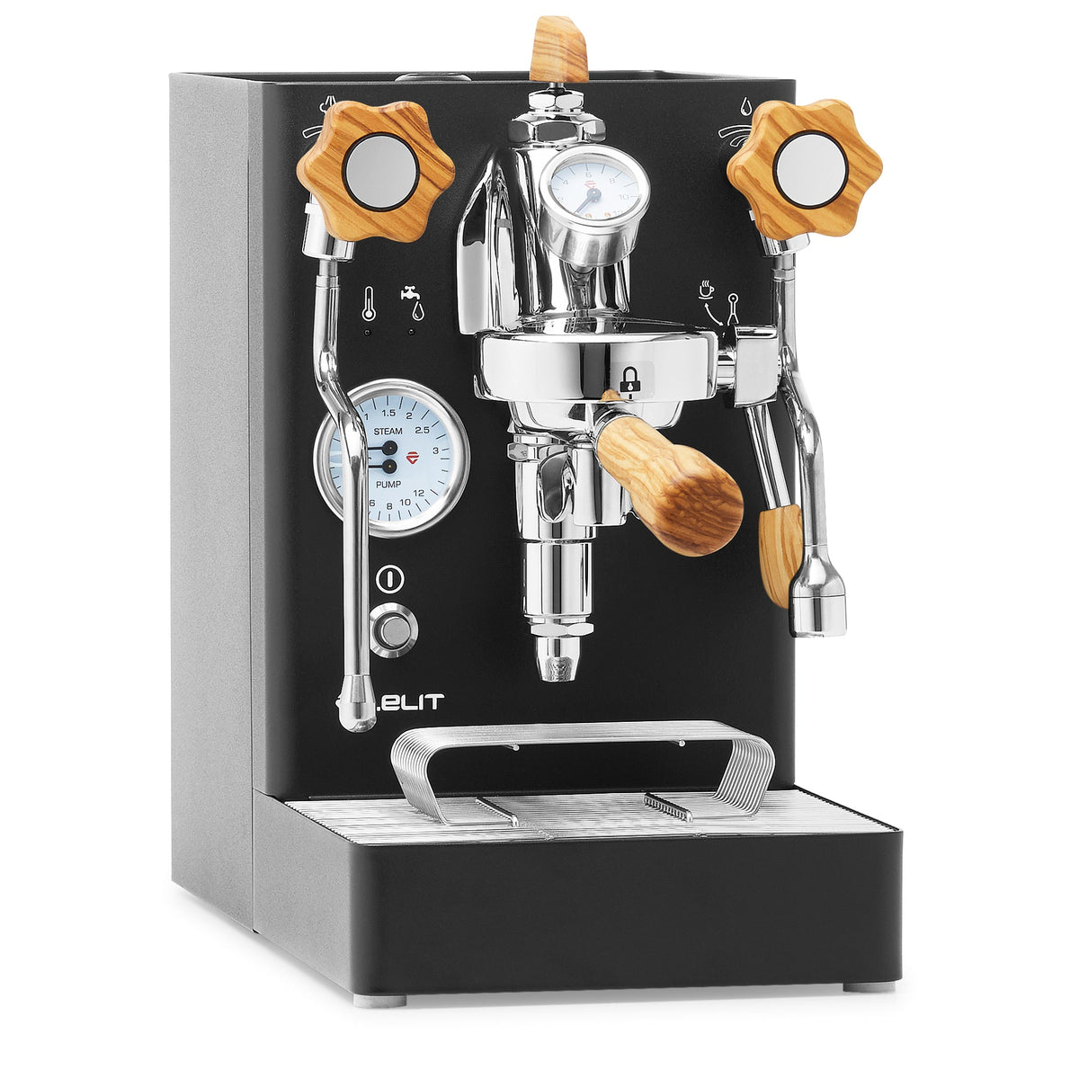 Lelit Mara X Heat Exchanger Espresso Machine – Black / Olive Wood / Flow Paddle