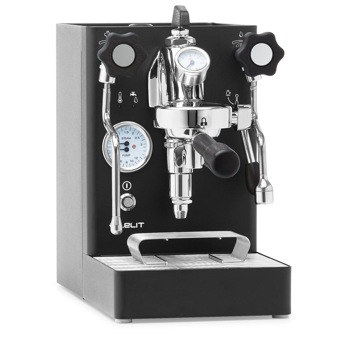 Lelit Mara X Heat Exchanger Espresso Machine – Black / Blackened Oak / Flow Paddle