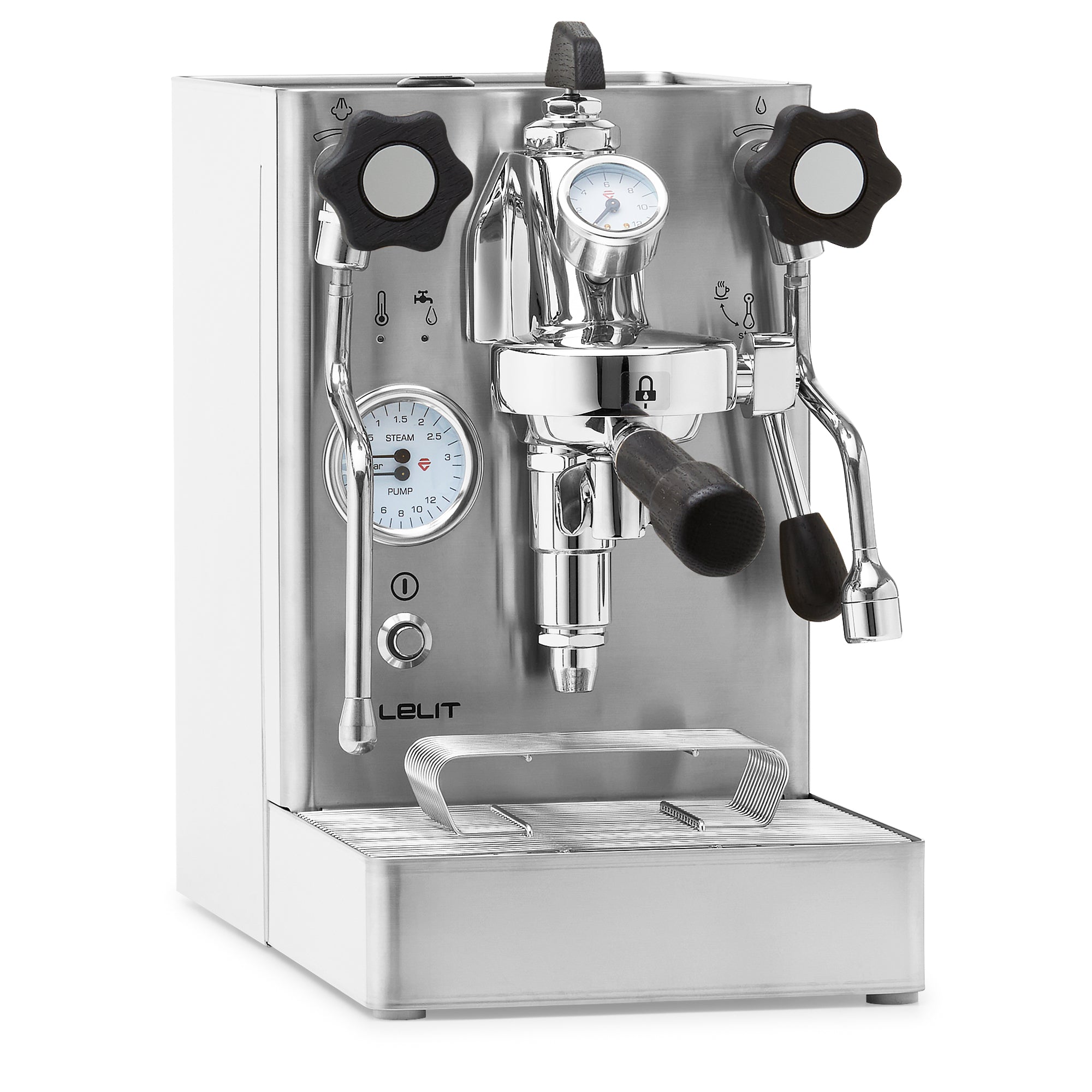 Lelit Mara X Heat Exchanger Espresso Machine – Stainless / Blackened Oak / Flow Paddle