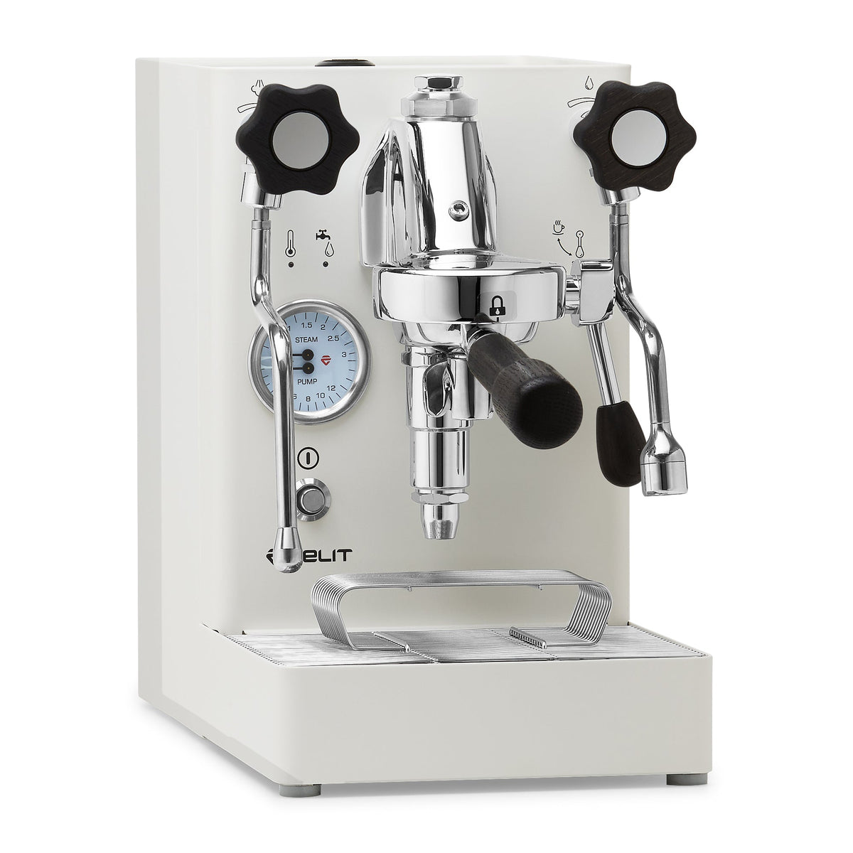 Lelit Mara X Heat Exchanger Espresso Machine – White / Blackened Oak / No Flow Control
